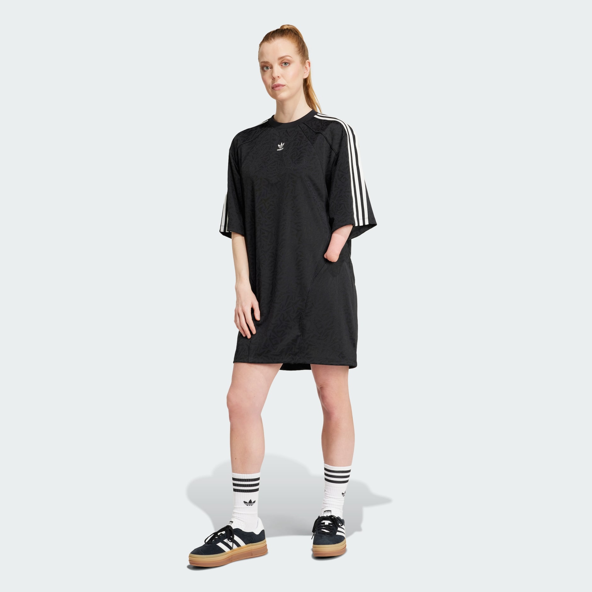 Women s Clothing Oversized Tricot Tee Dress Black adidas Saudi Arabia