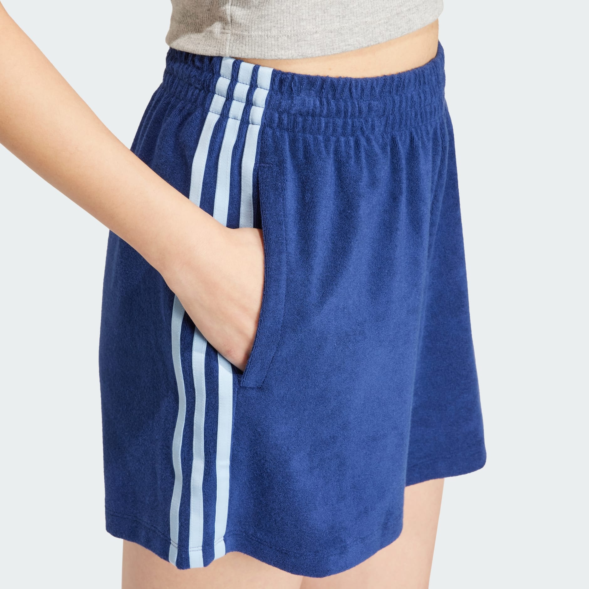 Women's Clothing - Terry Shorts - Blue | adidas Saudi Arabia