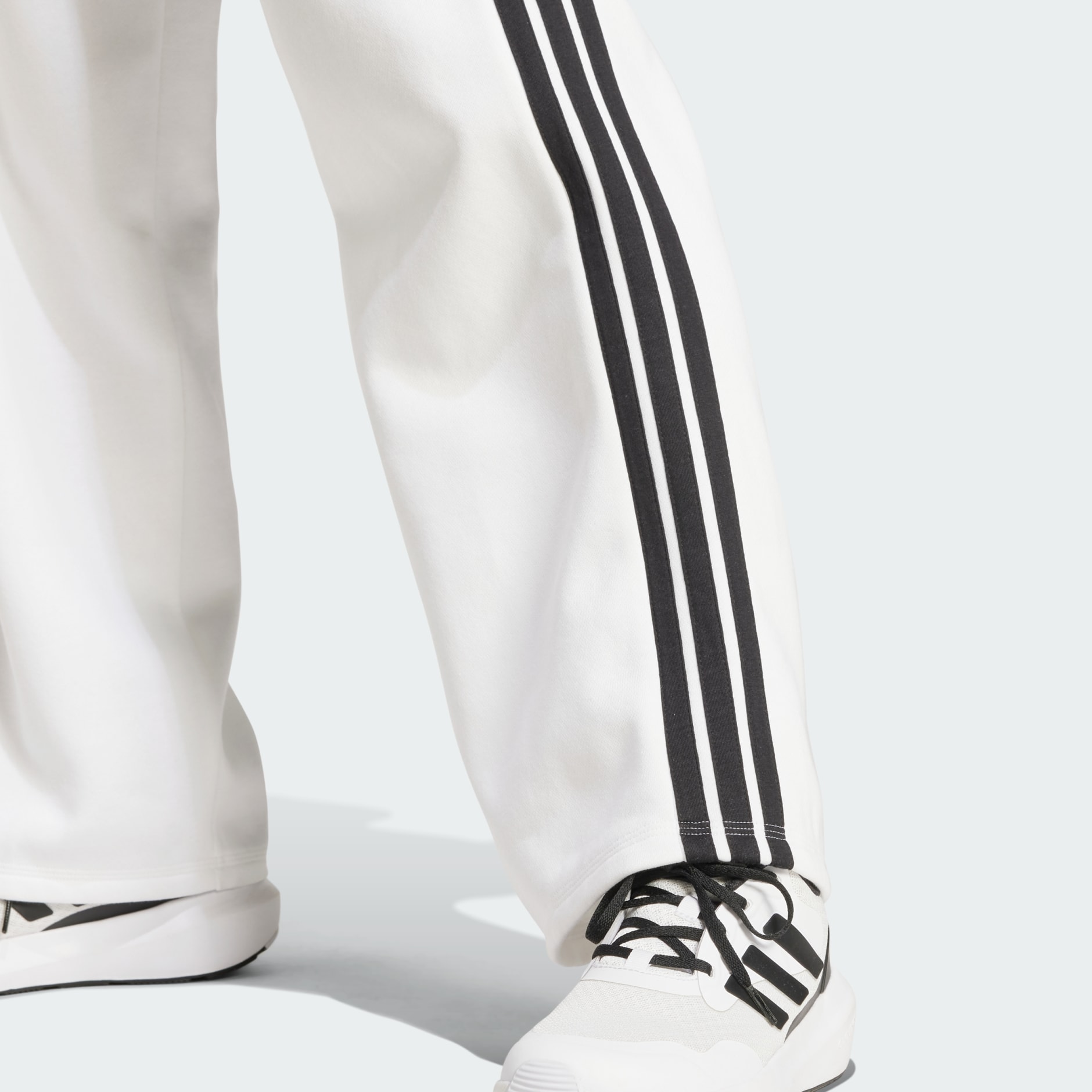 Essentials 3-Stripes Open-Hem Fleece Pants