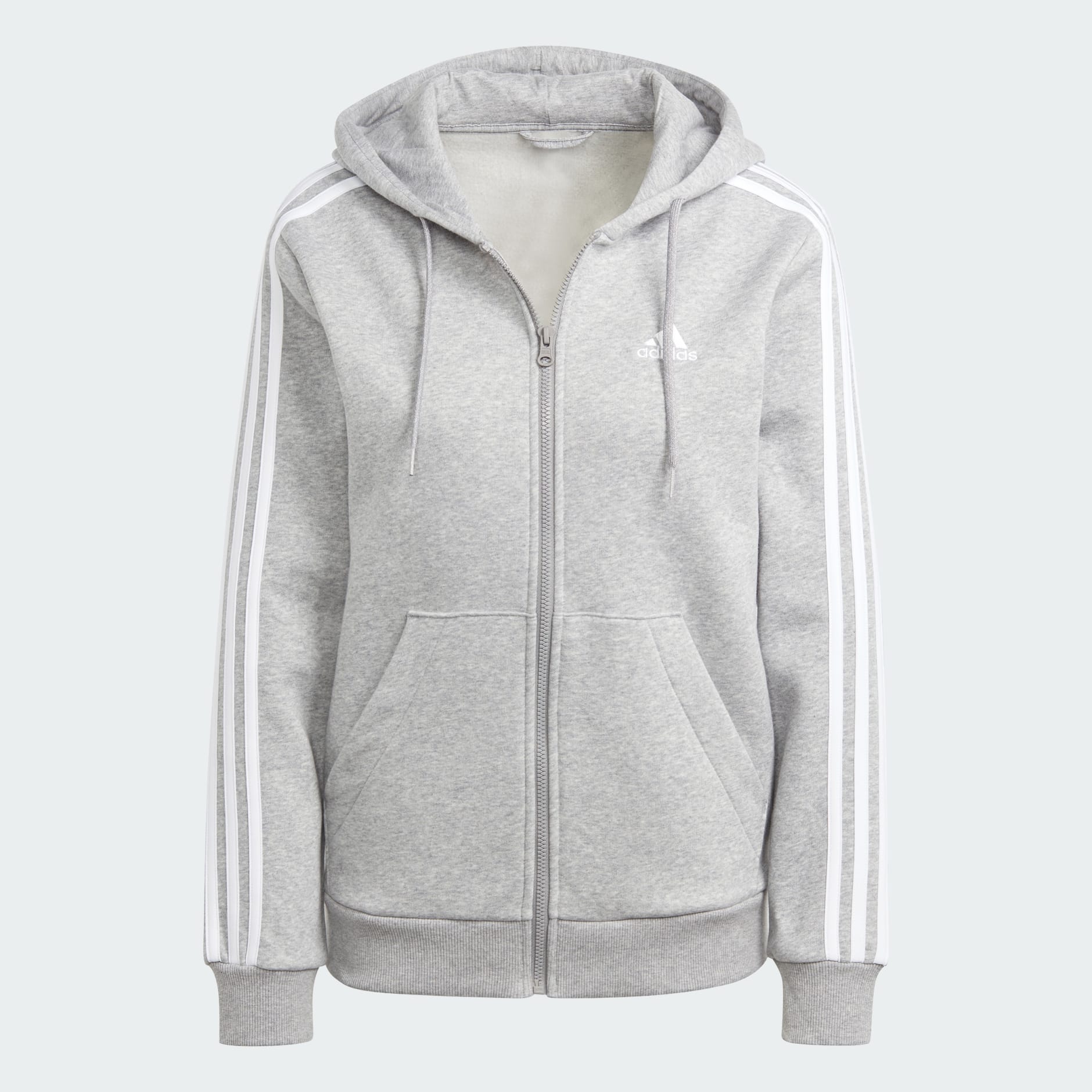 Adidas grey zip up hoodie fashion womens