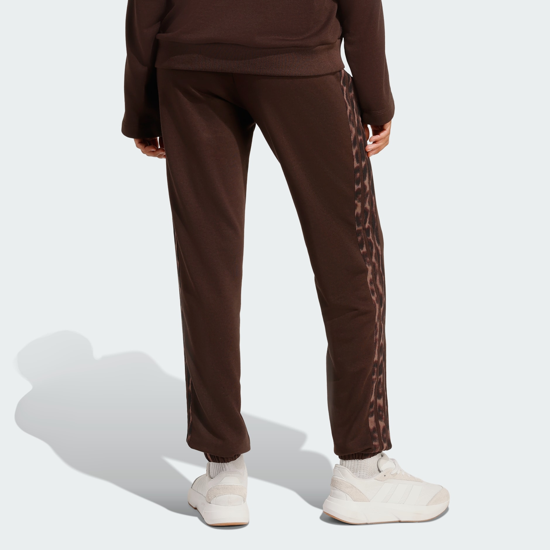 Seasonal Essentials Leopard Print French Terry Pants with 3-Stripes