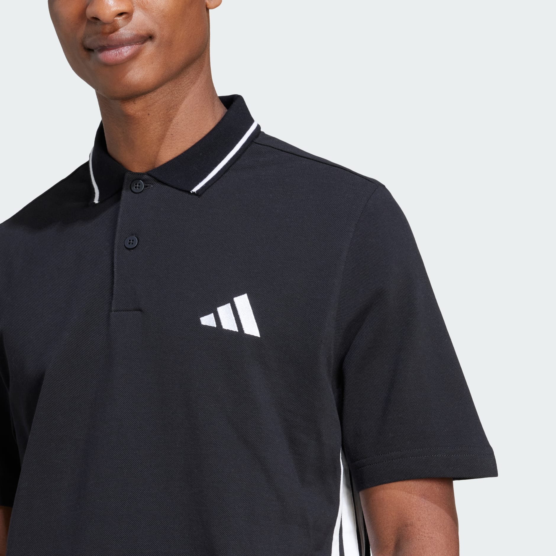Essentials 3-Stripes Piqu&eacute; Polo Shirt