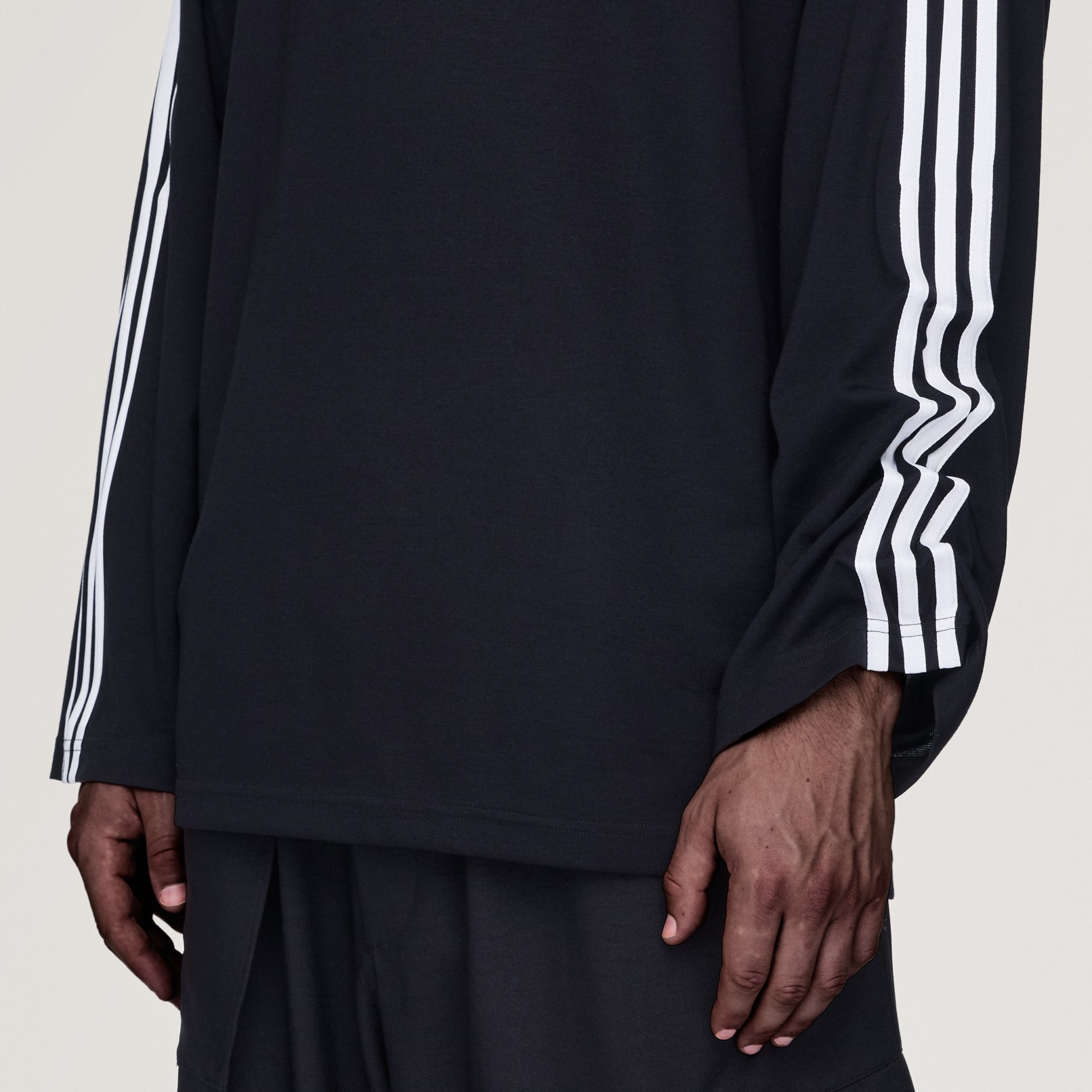 adidas Y-3 Long Sleeve Tee 3-Stripes - Black | adidas UAE
