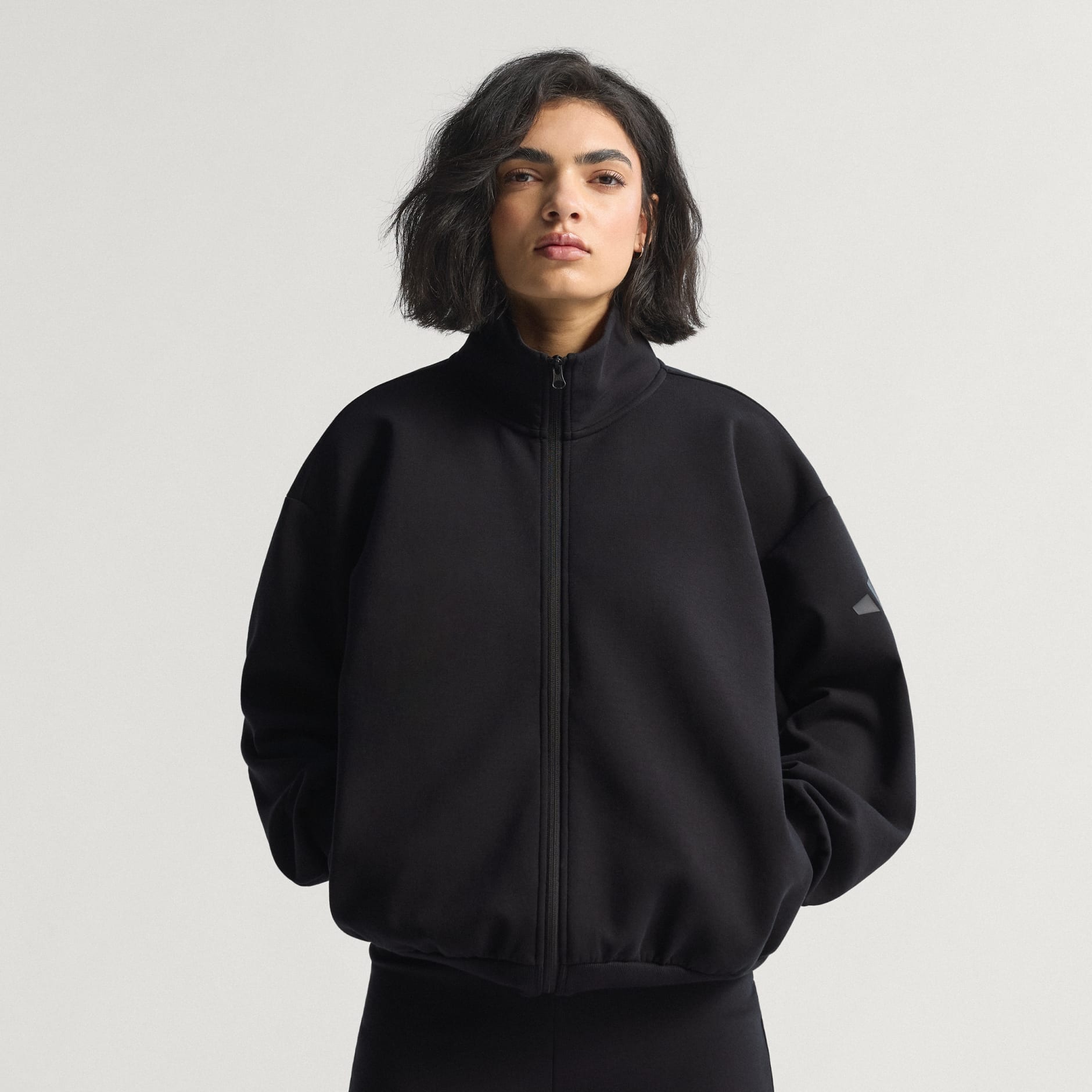 CLOTHING - Soft Lux Loose Full-Zip - Black | adidas Oman