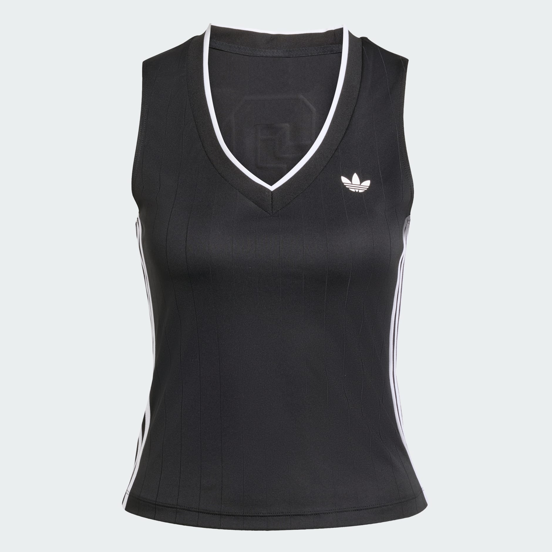 Tricou cu guler &icirc;n V adidas Originals