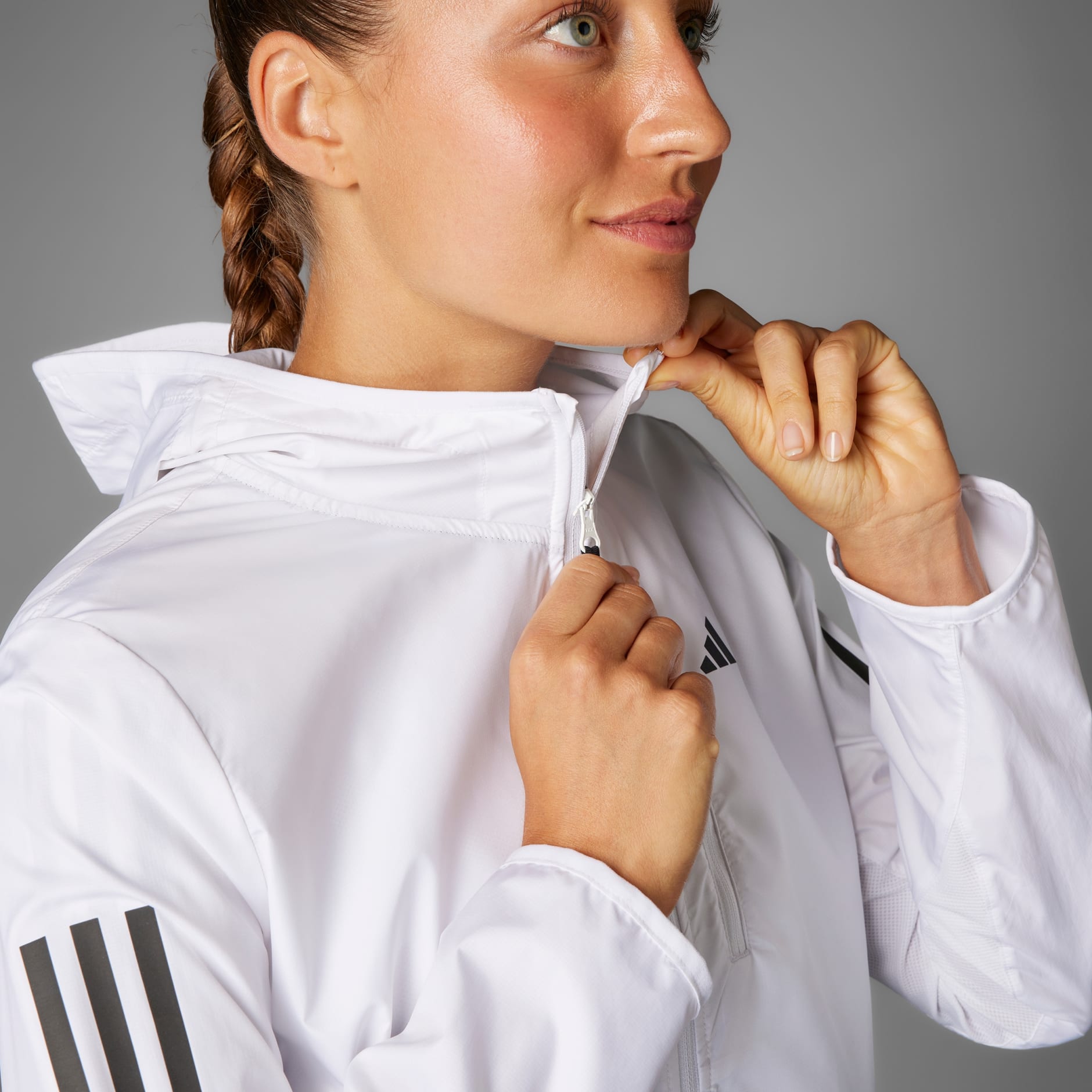 CLOTHING - Own the Run Colorblock Jacket - White | adidas Oman CLOTHING - Own the Run Colorblock Jacket - White | adidas Oman
