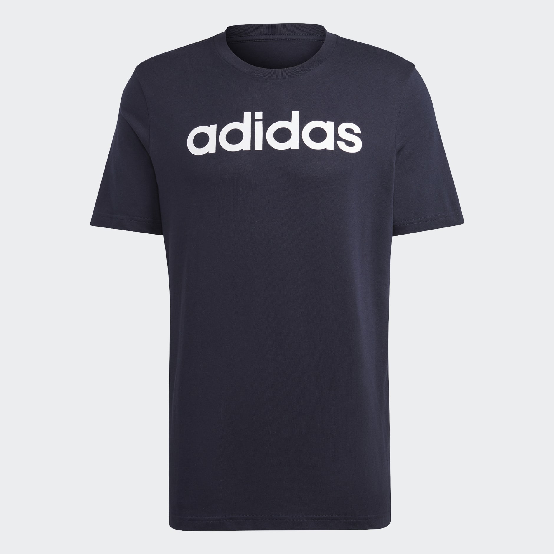 Tricou Essentials cu logo brodat liniar din tricot simplu