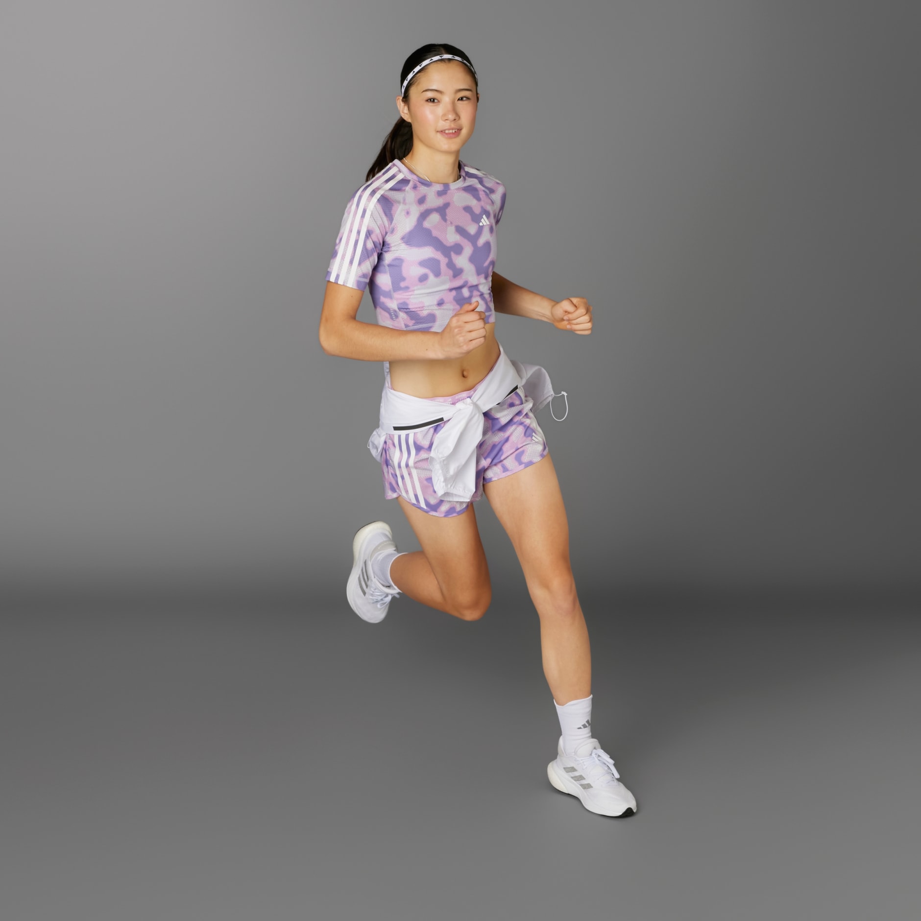 Own the Run 3-Stripes Allover Print T-Shirt