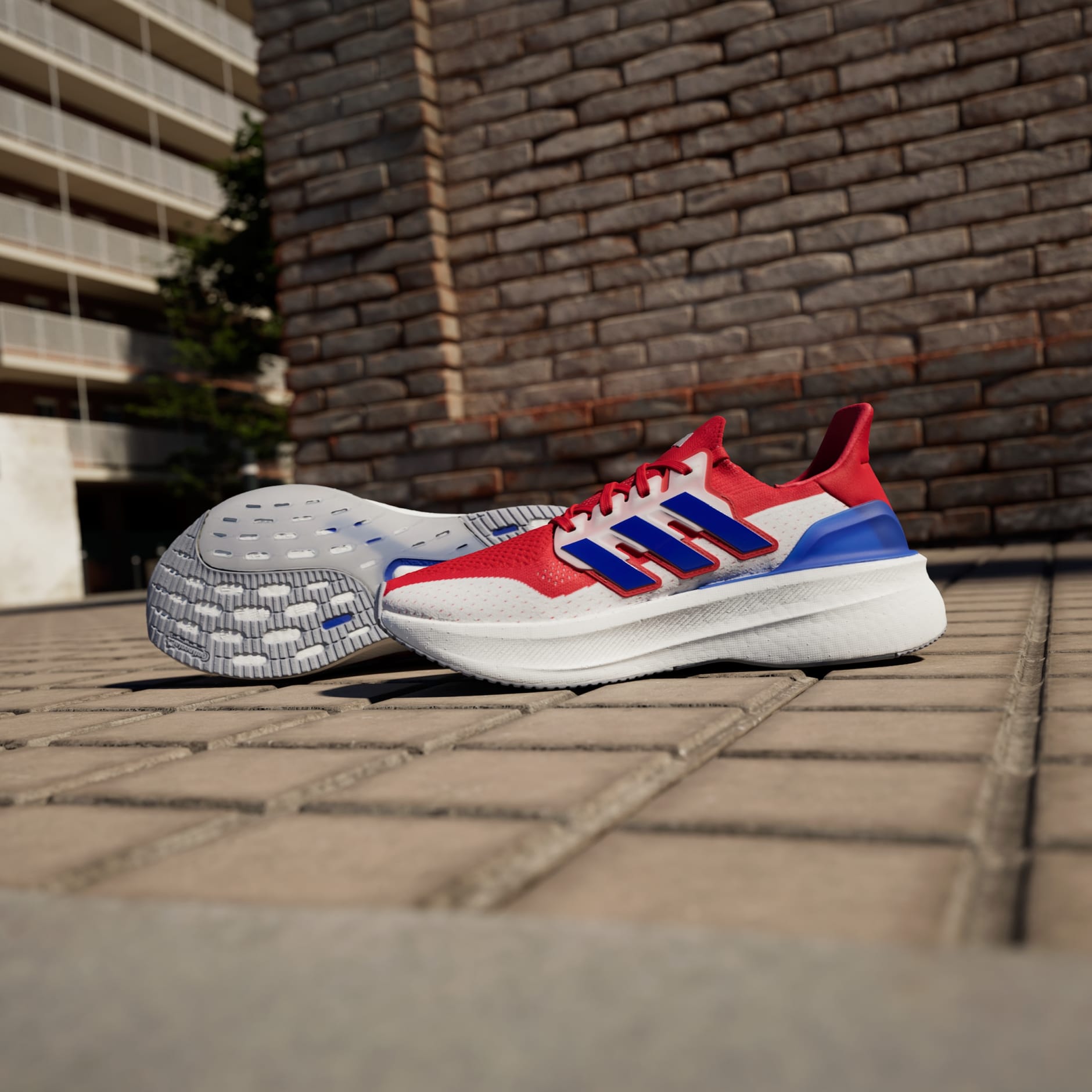 Adidas ultra shops boost white red blue