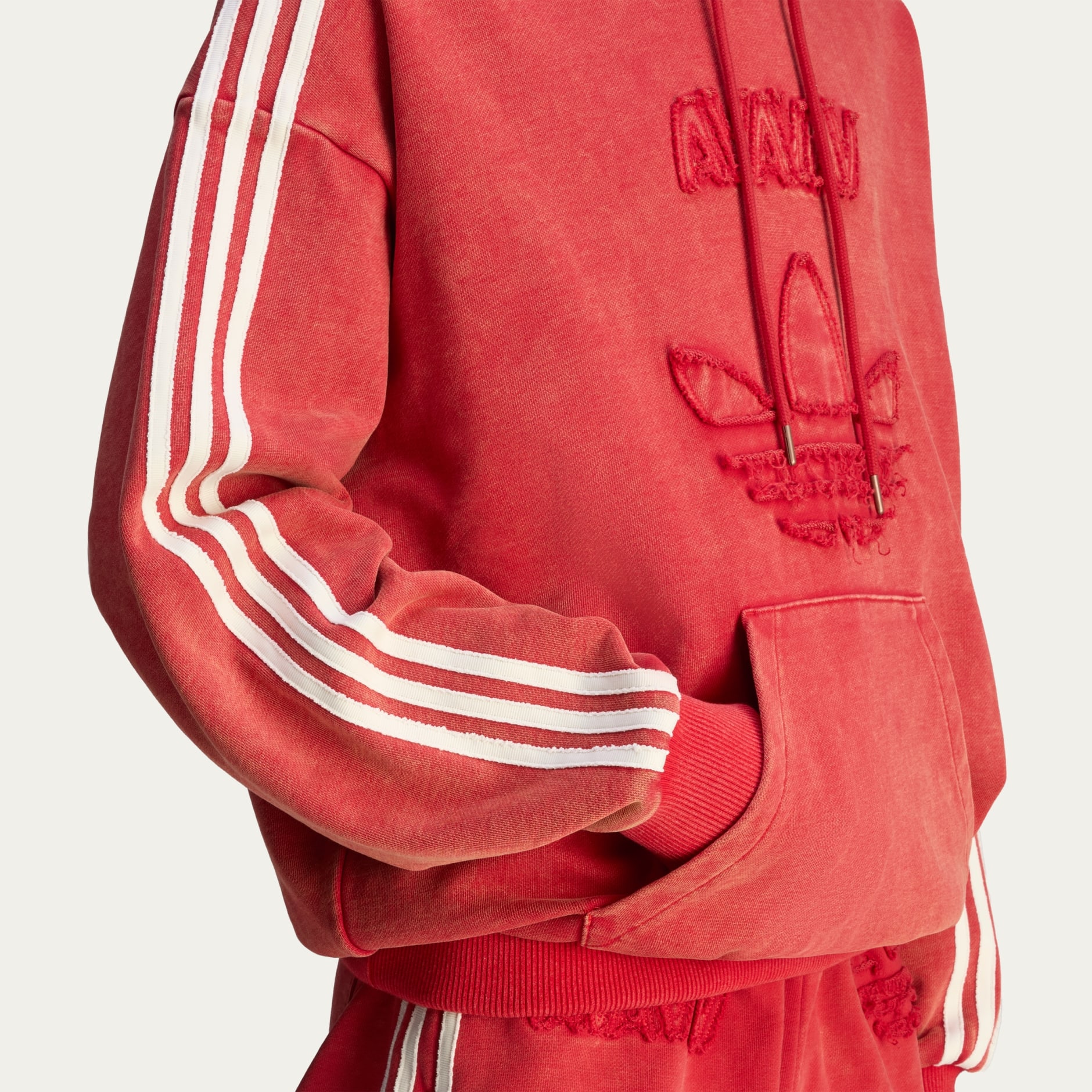 adidas by Avavav SHOULDERLESS HOODIE パワーレッド