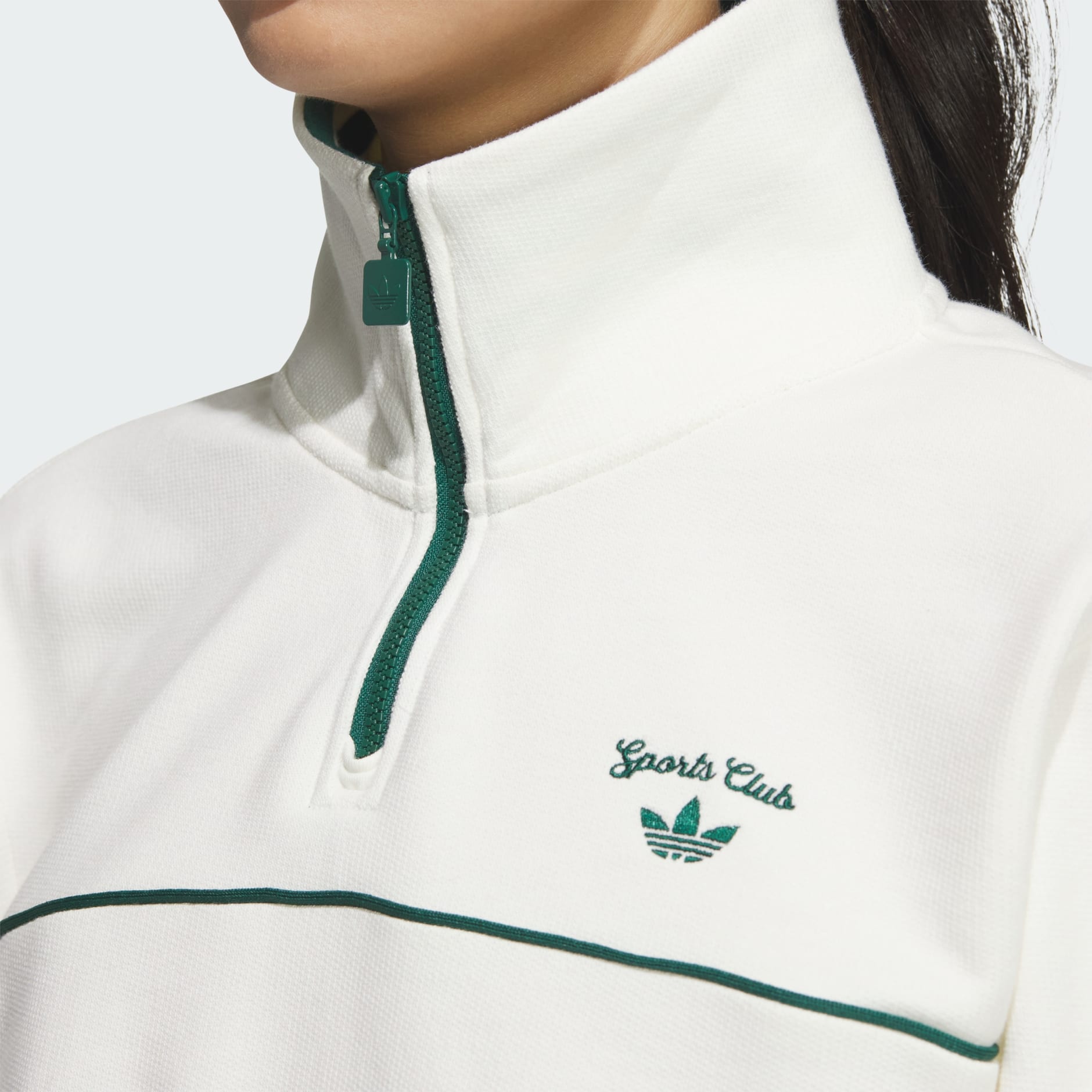 Retro Sport Sporty Club Zipper Crew Sweatshirt