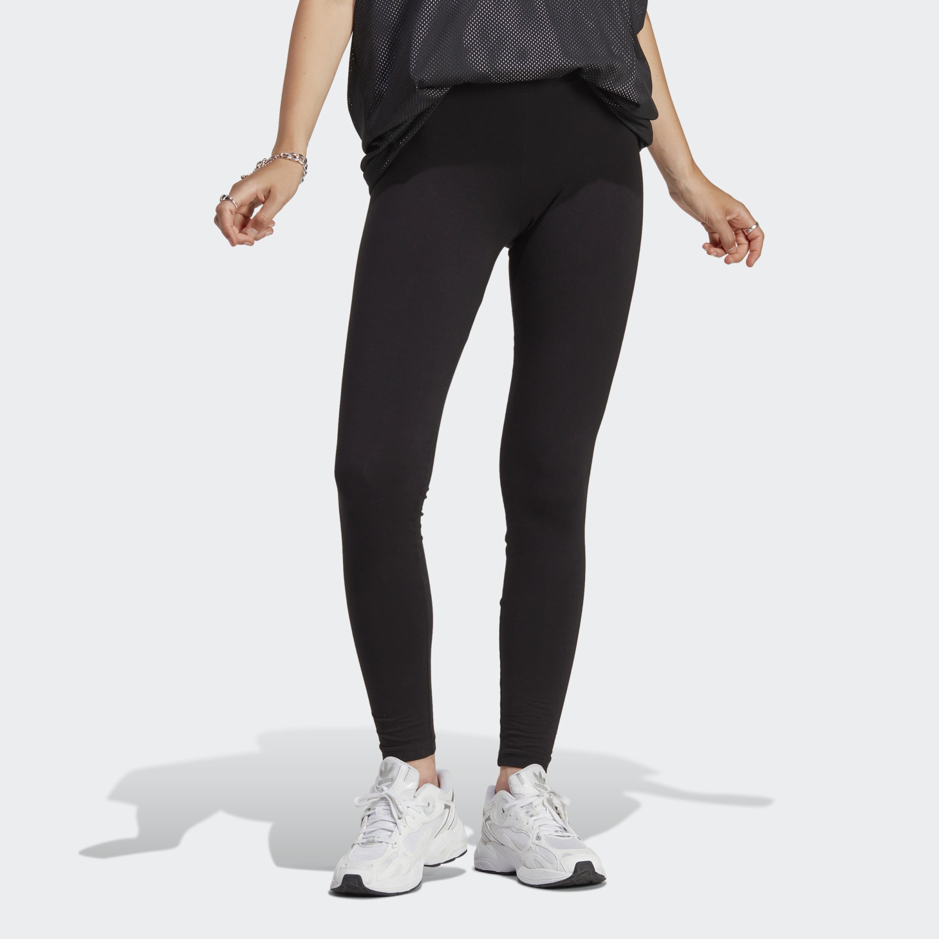 adidas Sportswear ESSENTIALS WAIST LOGO - Leggings - black 
