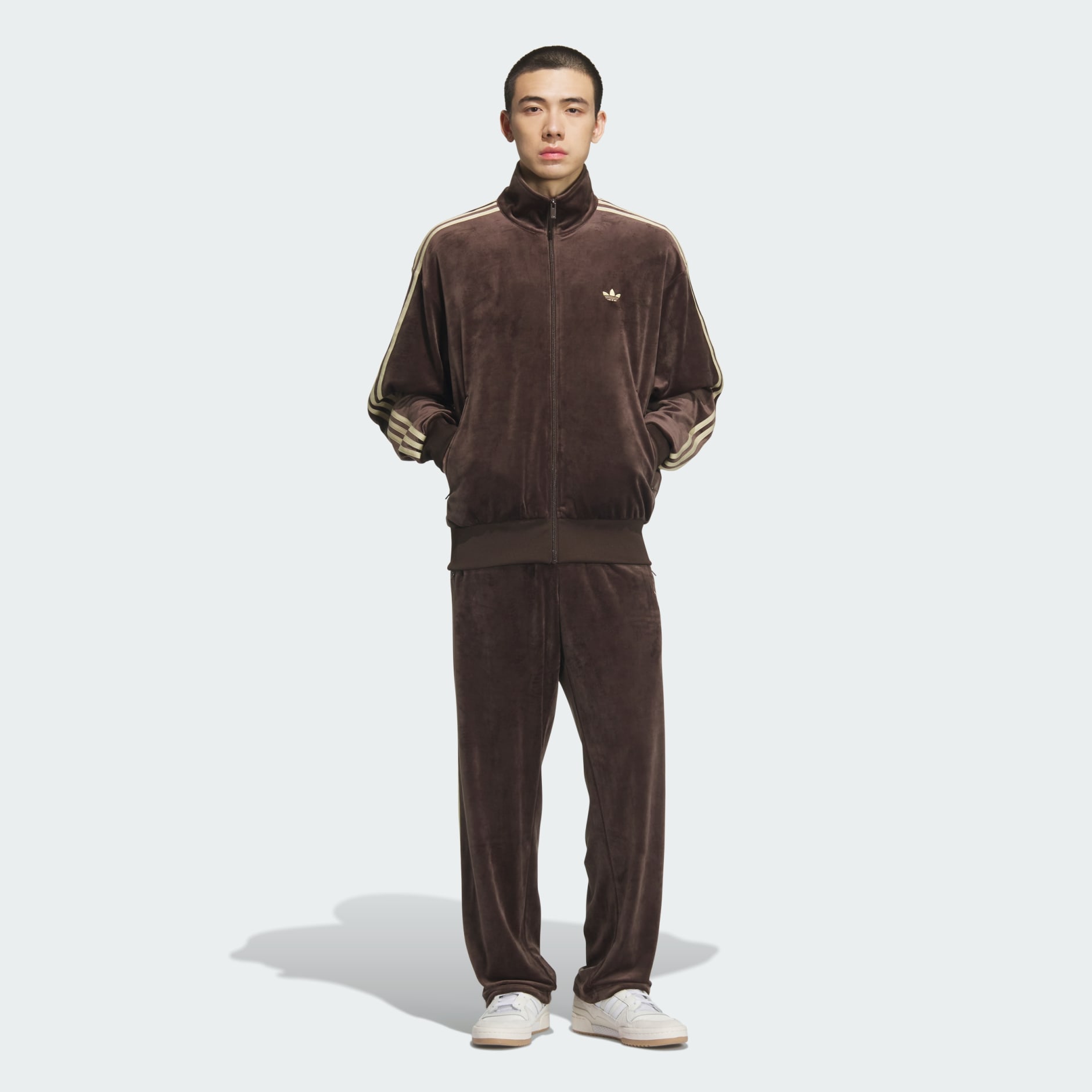 Clothing - FB TT VELOUR Track Top - Brown | adidas Oman