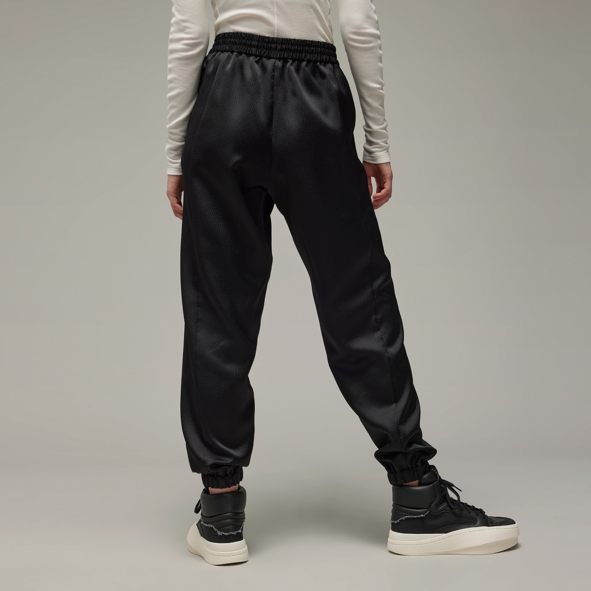 CLOTHING Y 3 Cuffed Tech Seersucker Pants Black adidas Bahrain