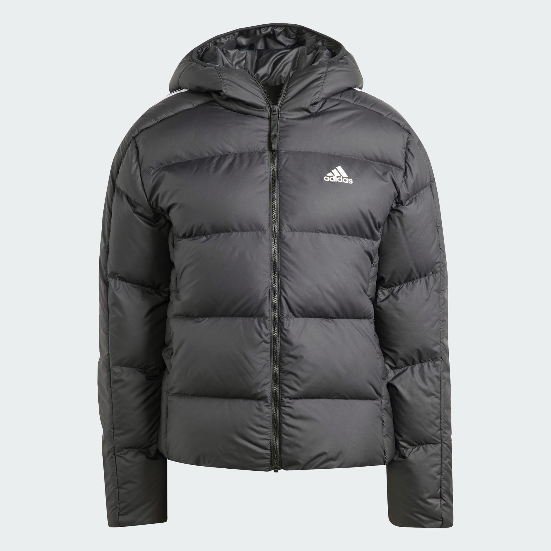 Essentials 3-Stripes Mid Down Hooded Jacket