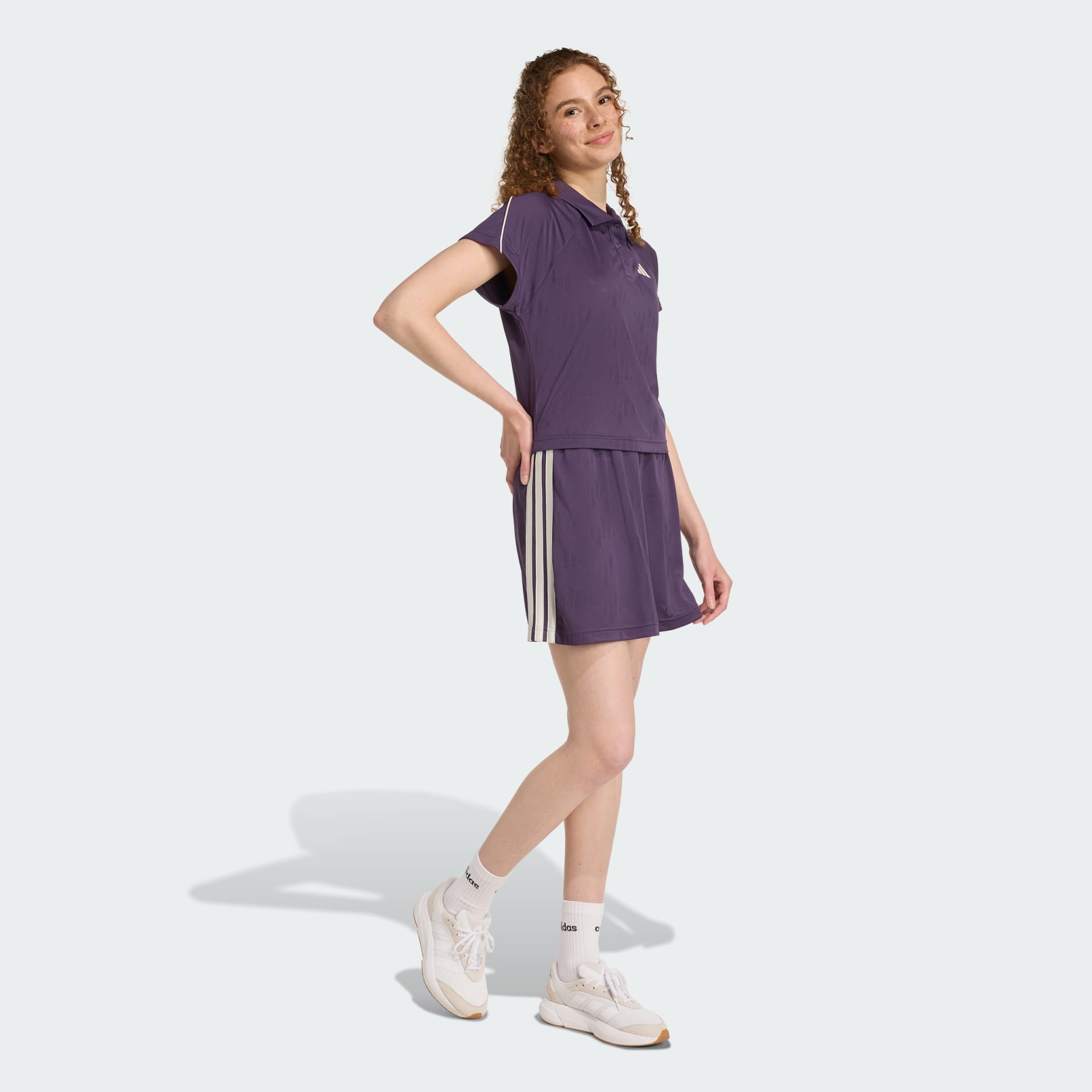 Tricou polo Stadium din jacard, inspirat din tenis, cu 3 dungi