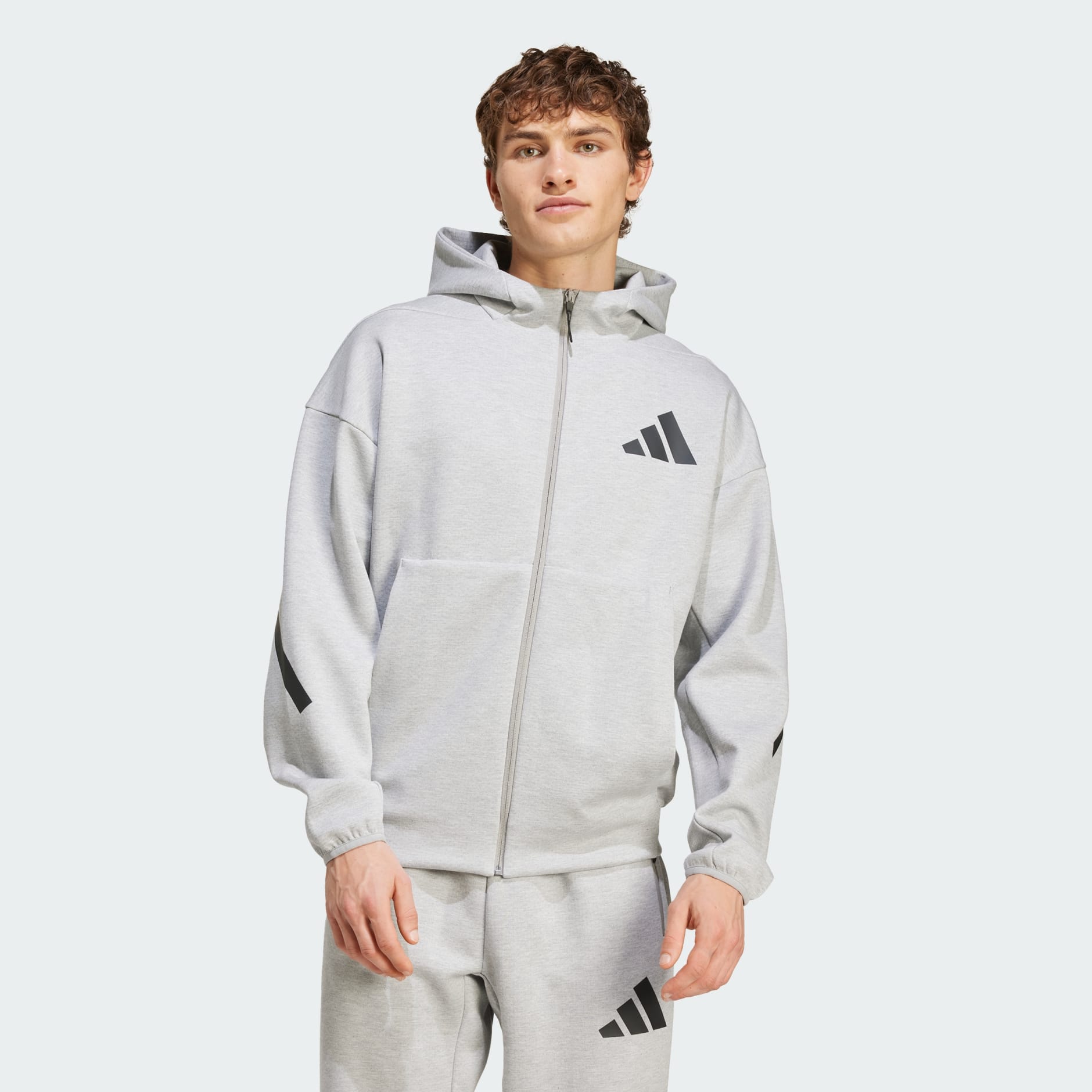 adidas Z.N.E. Full Zip Hooded Track Jacket Grey adidas KE