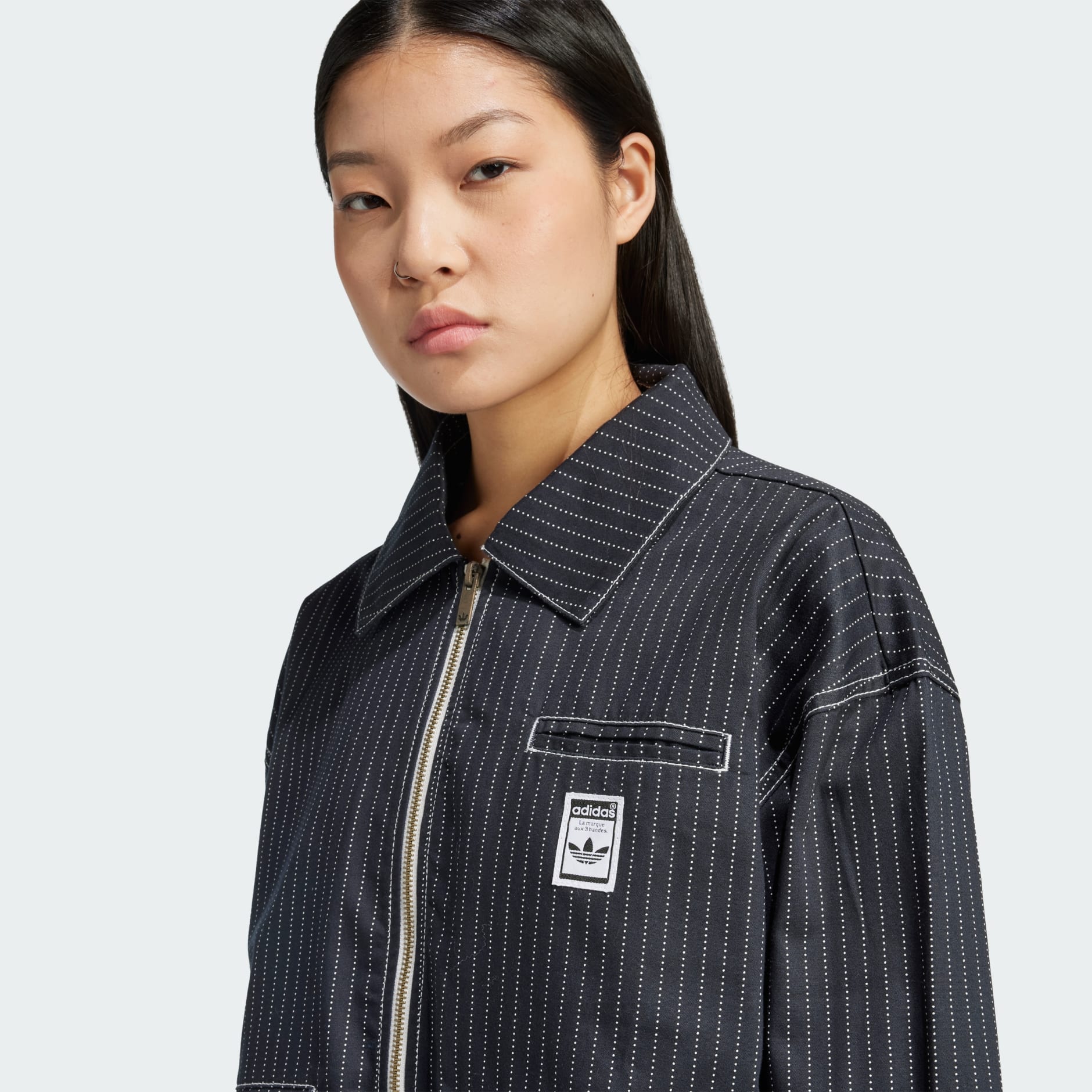 Allover Print Cropped Zipped Jacket