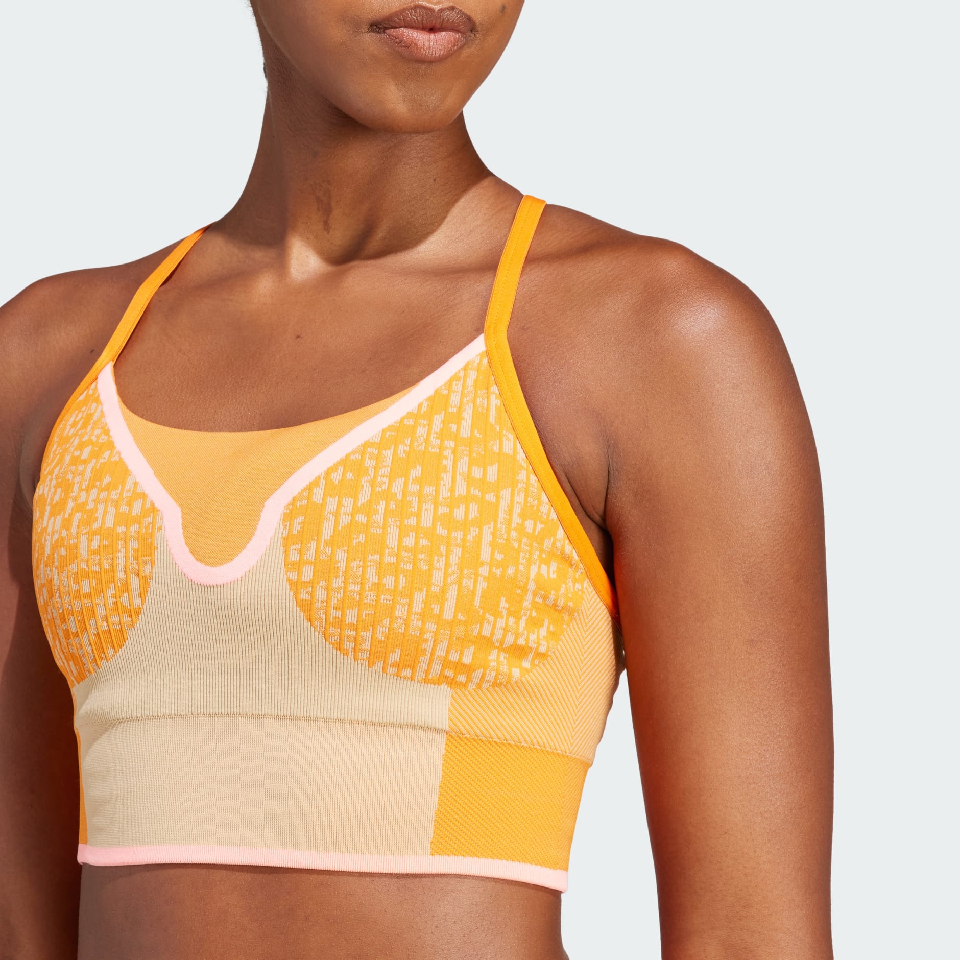 Women's Clothing - adidas by Stella McCartney TrueStrength Seamless  Medium-Support Yoga Sports Bra - Orange