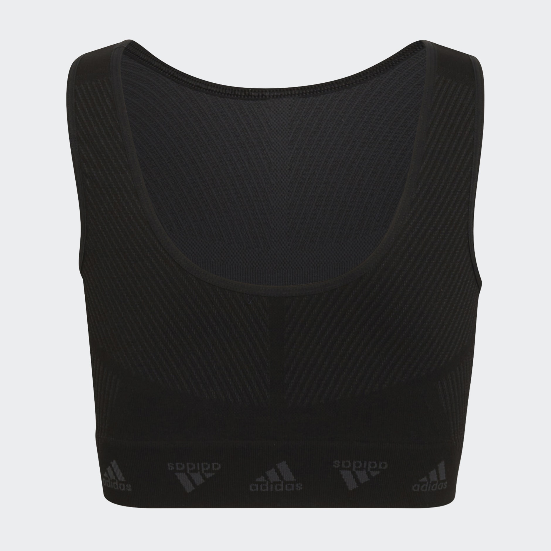 Clothing - adidas AEROKNIT Training Seamless Cropped Tank Top - Black ...