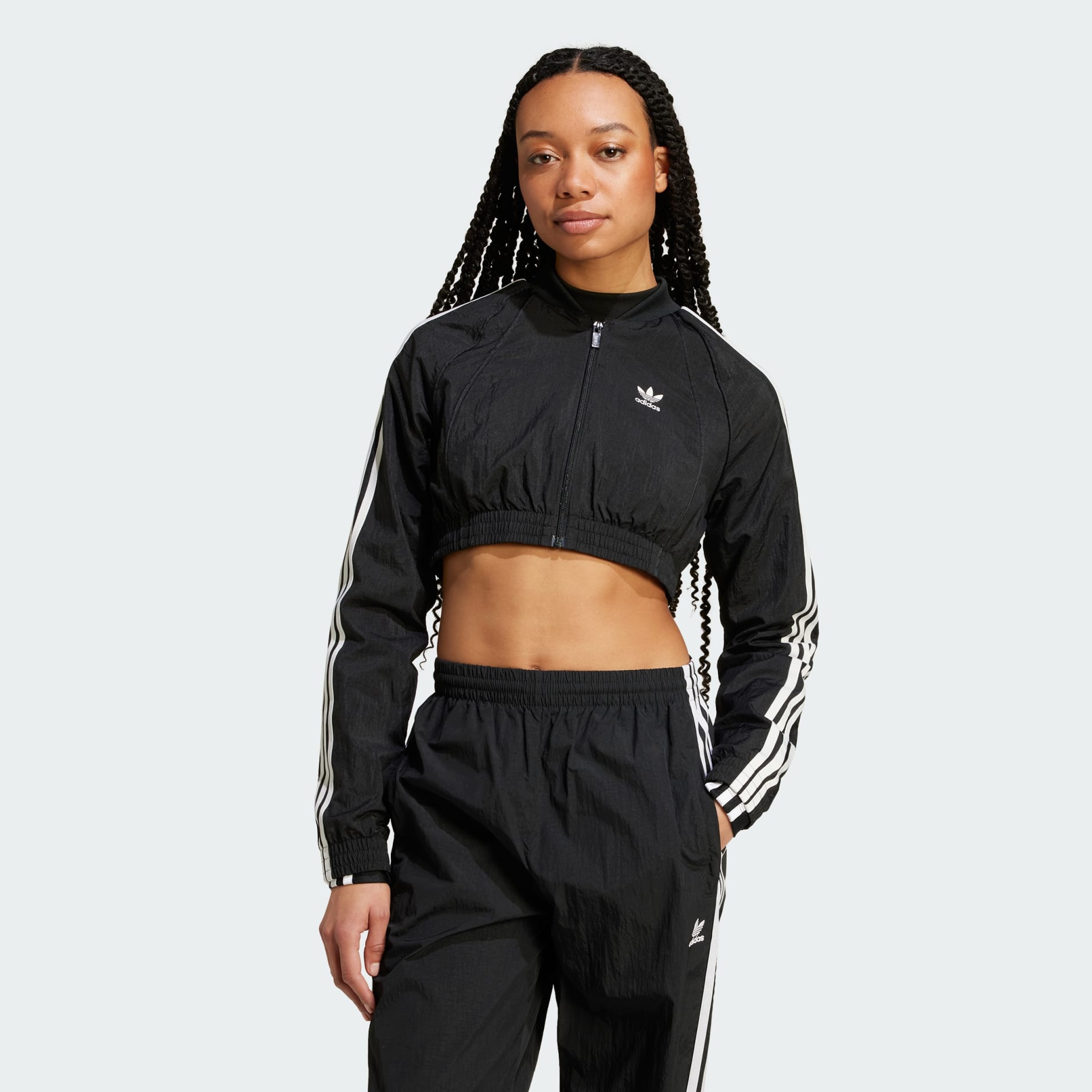 Adidas superstar track top black online