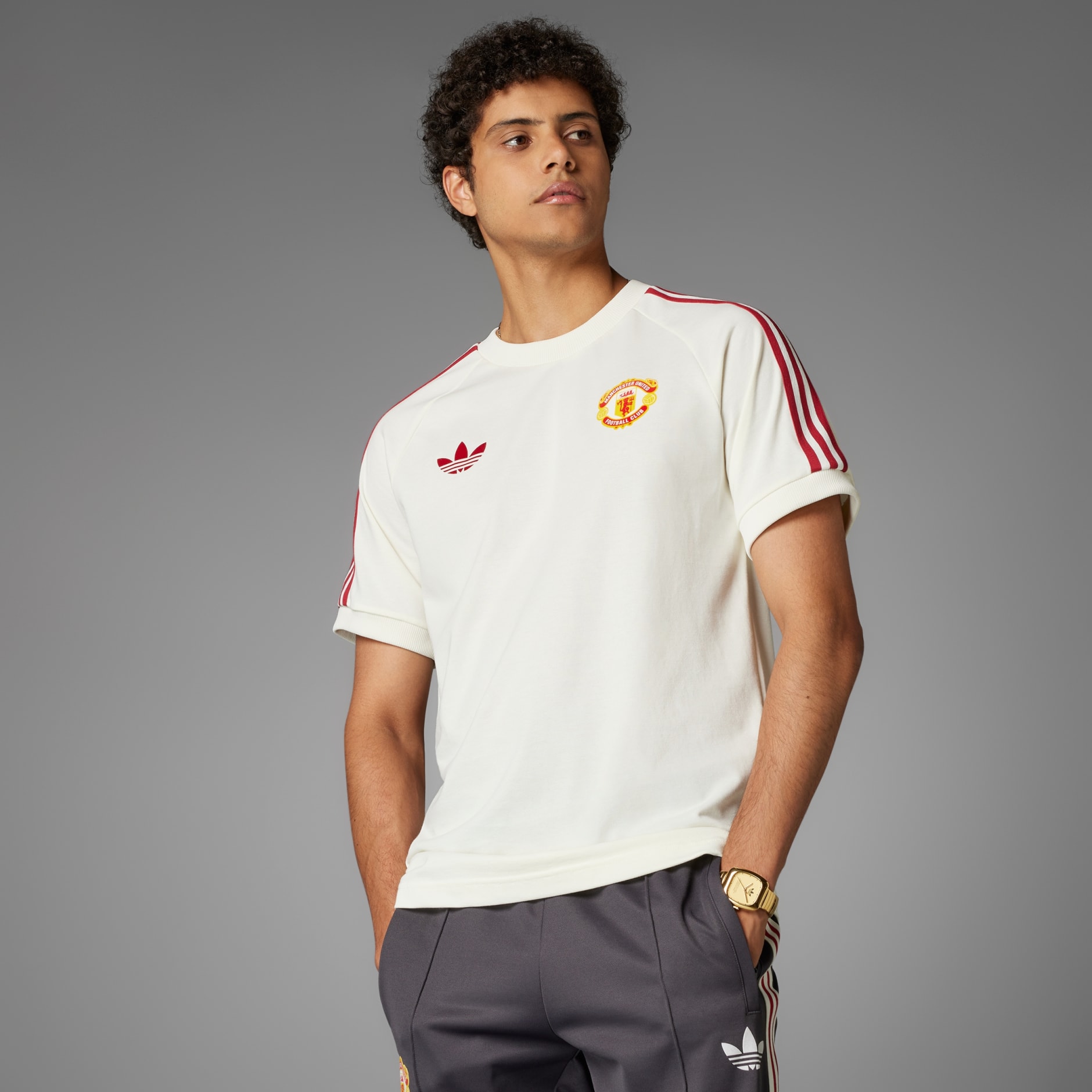 Clothing Manchester United Adicolor Classics 3 Stripes Tee White adidas Bahrain