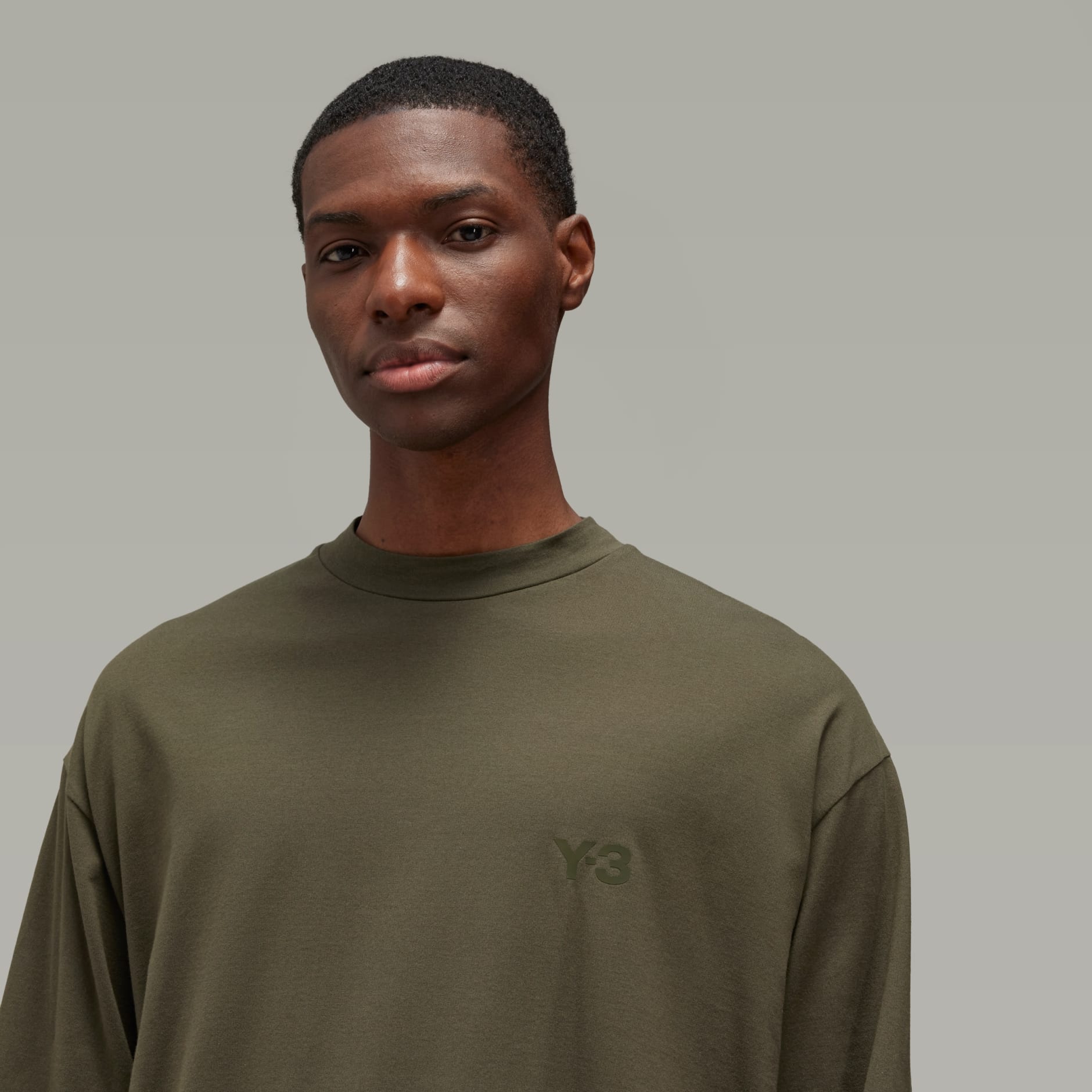 Clothing - Y-3 Mock Neck Tee - Green | adidas South Africa