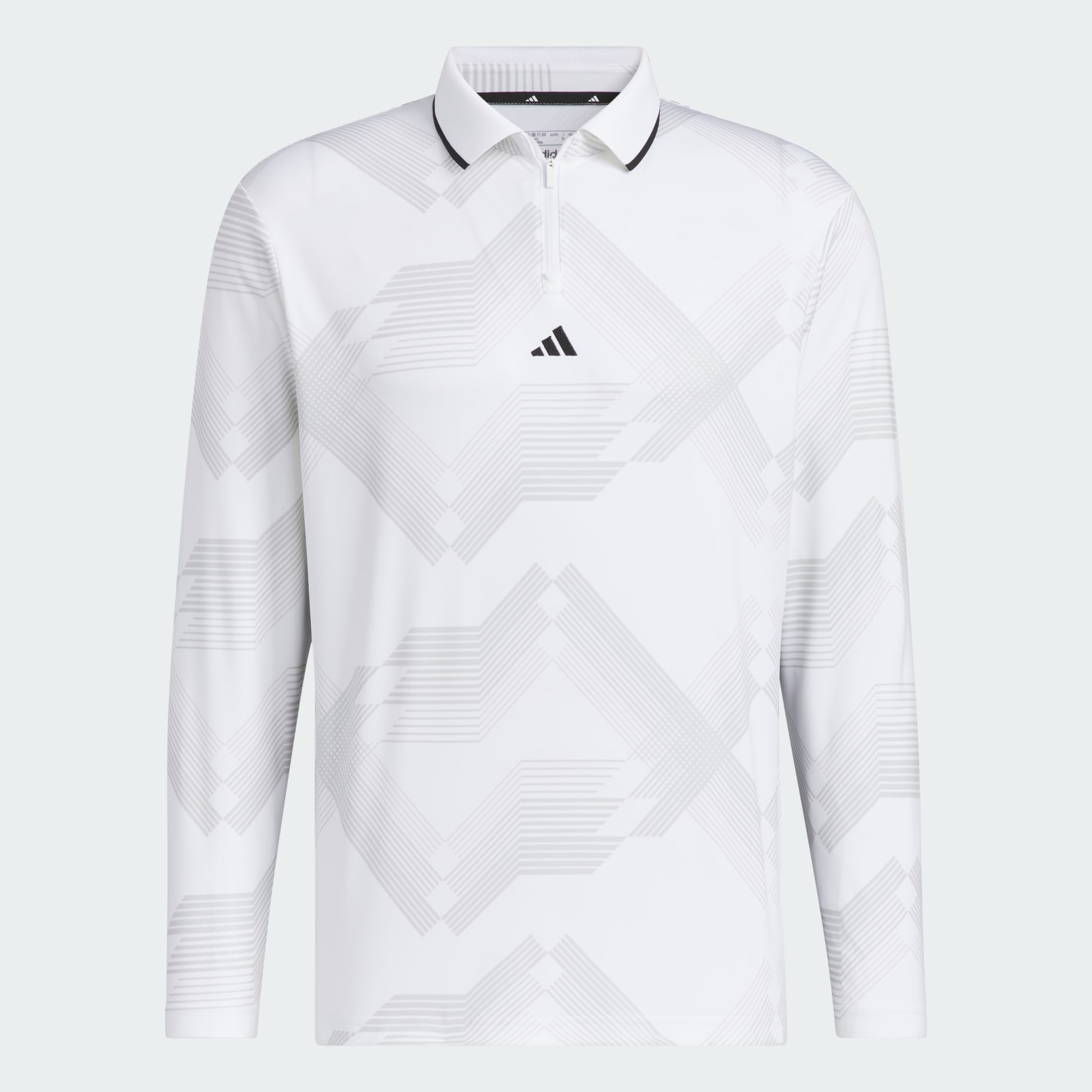 Long Sleeve Print Polo Shirt