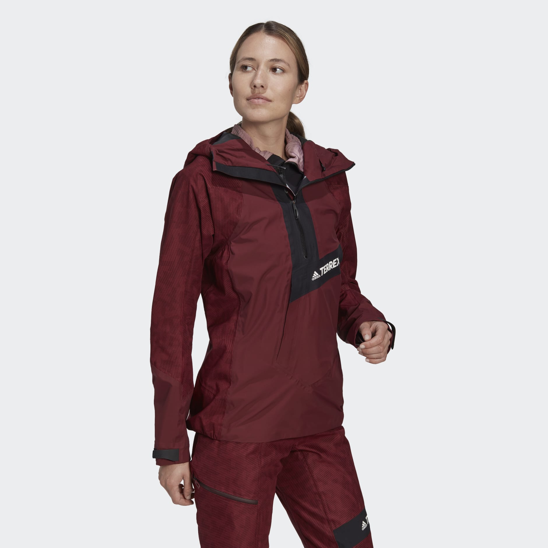 Clothing Terrex Techrock RAIN RDY Anorak Burgundy Adidas South Africa