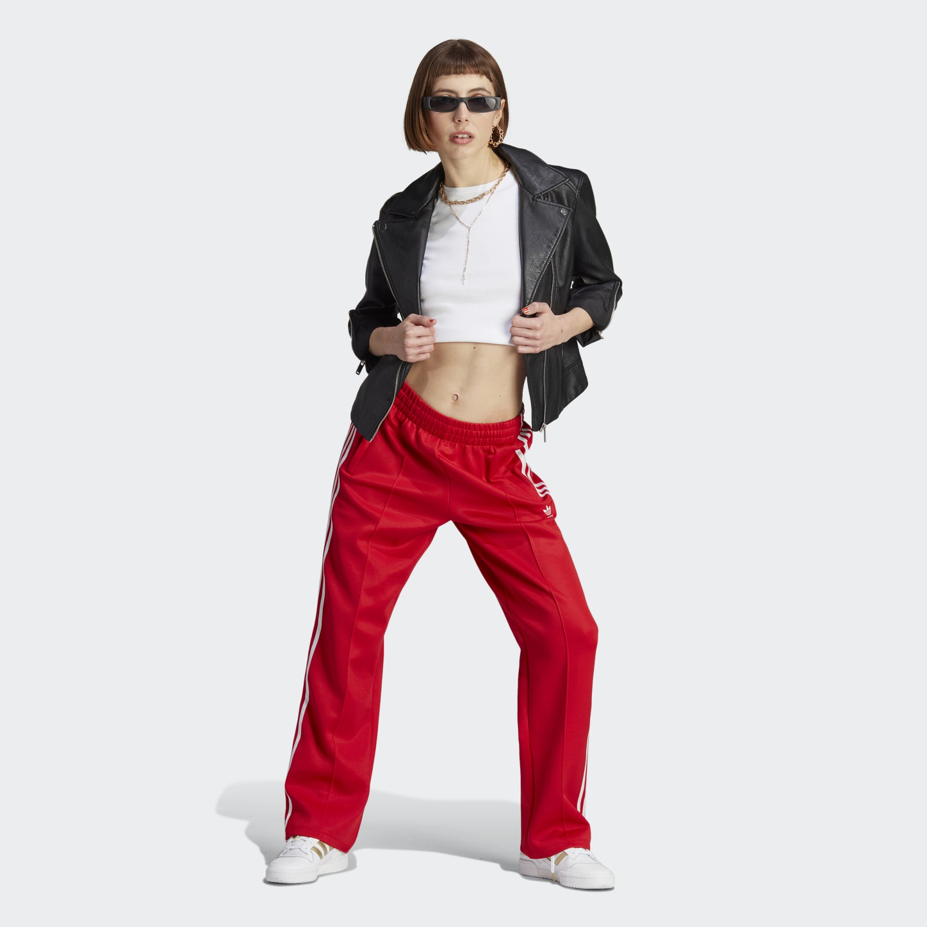 Pants Adidas Originals Mujer scarlet trifolio 3 franjas rojo M