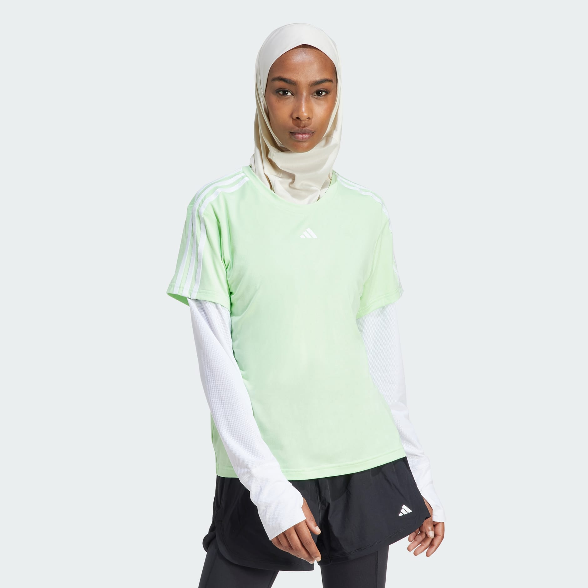 Clothing - AEROREADY Train Essentials 3-Stripes Tee - Green | adidas ...