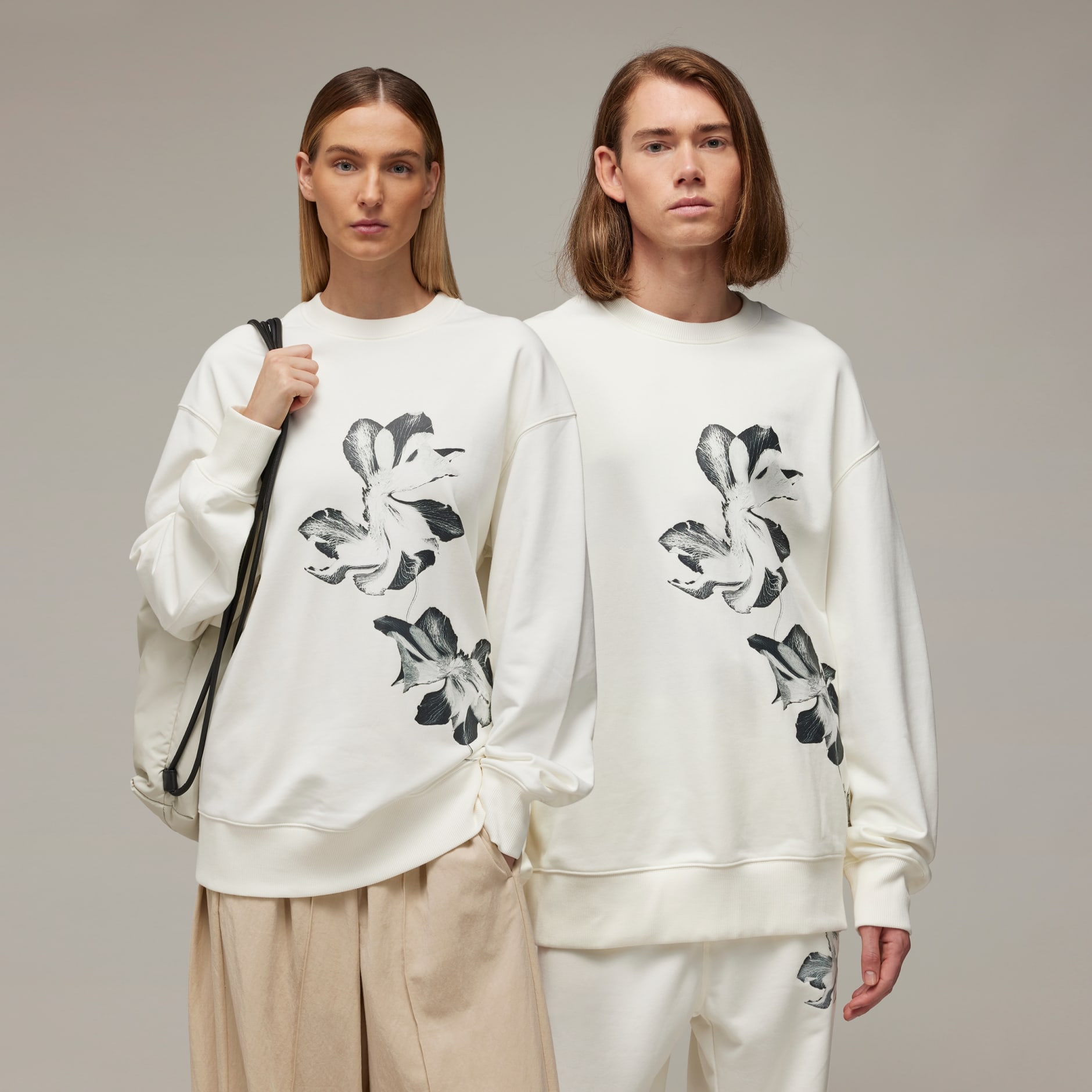 All products - Y-3 Graphic French Terry Crew Sweater - White | adidas ...