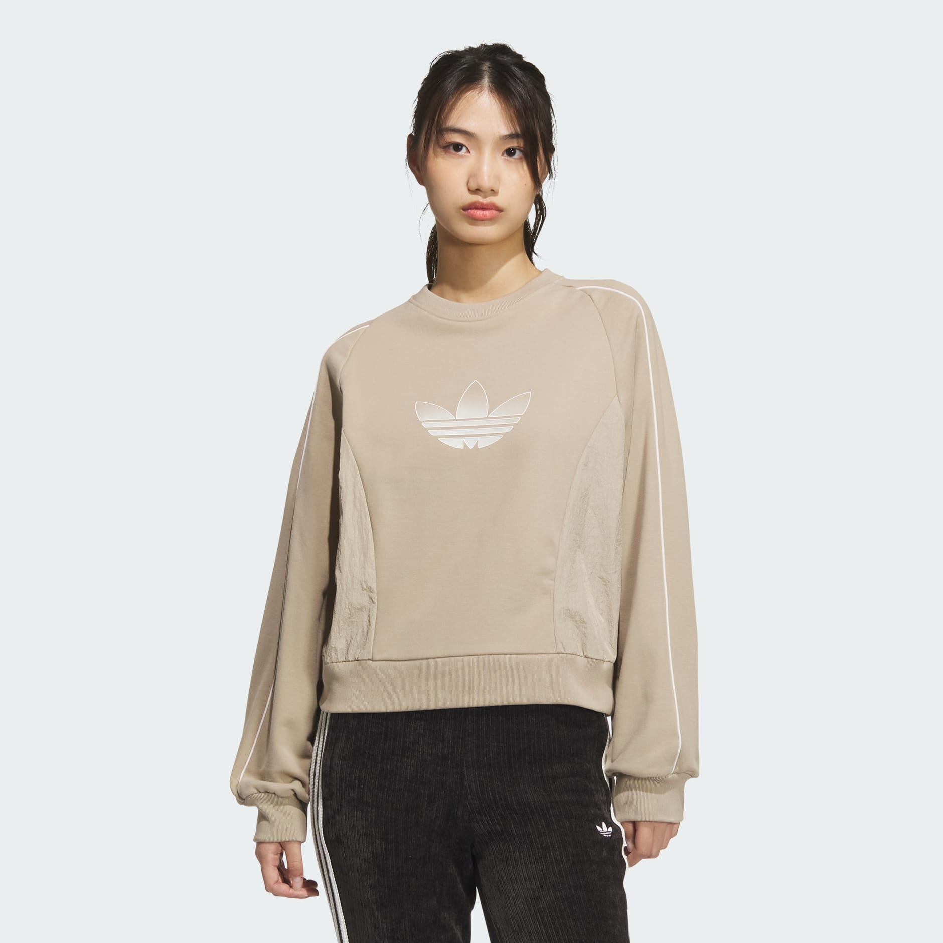 brown adidas crewneck