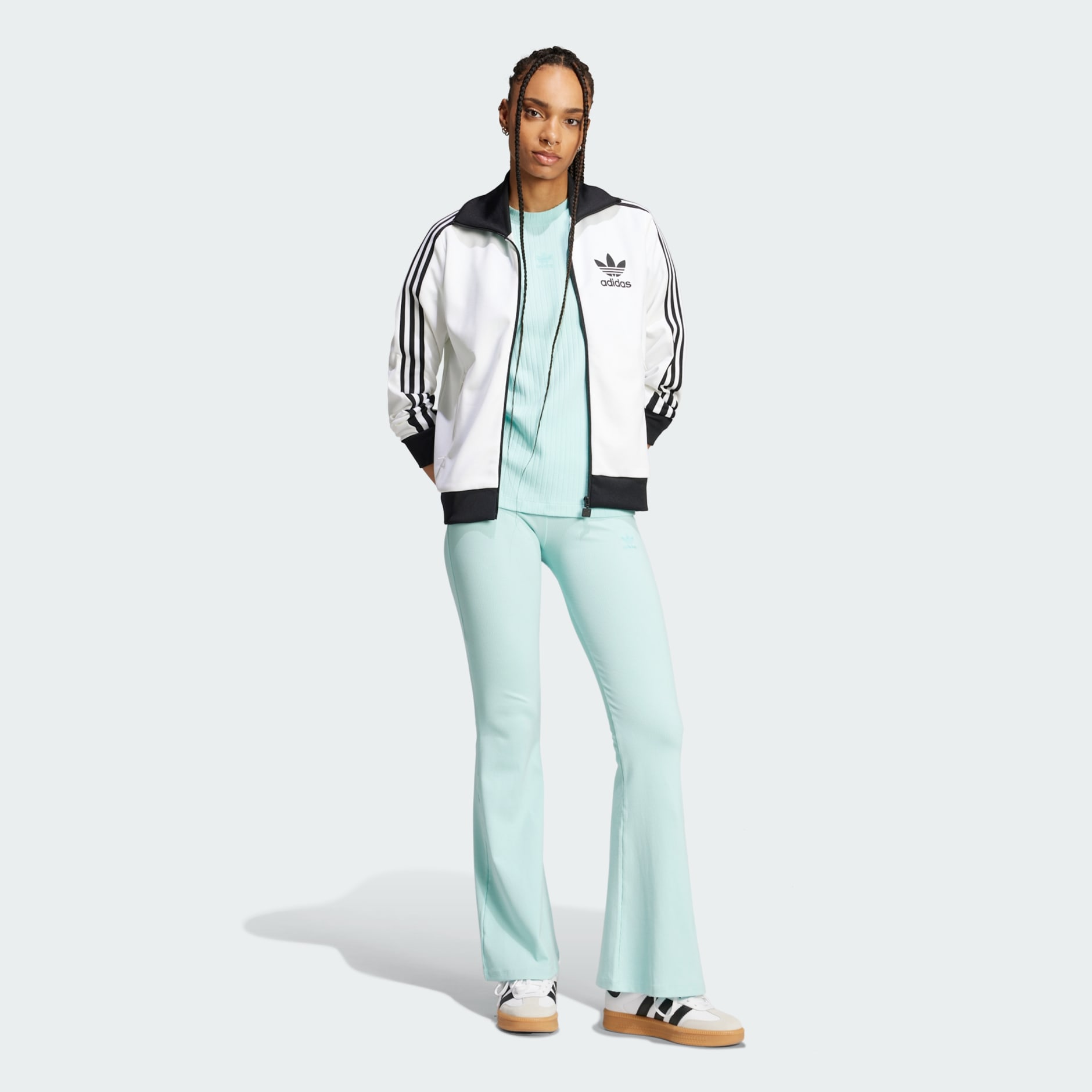 CLOTHING - Essentials Wide Rib Tee - Turquoise | adidas Oman CLOTHING - Essentials Wide Rib Tee - Turquoise | adidas Oman