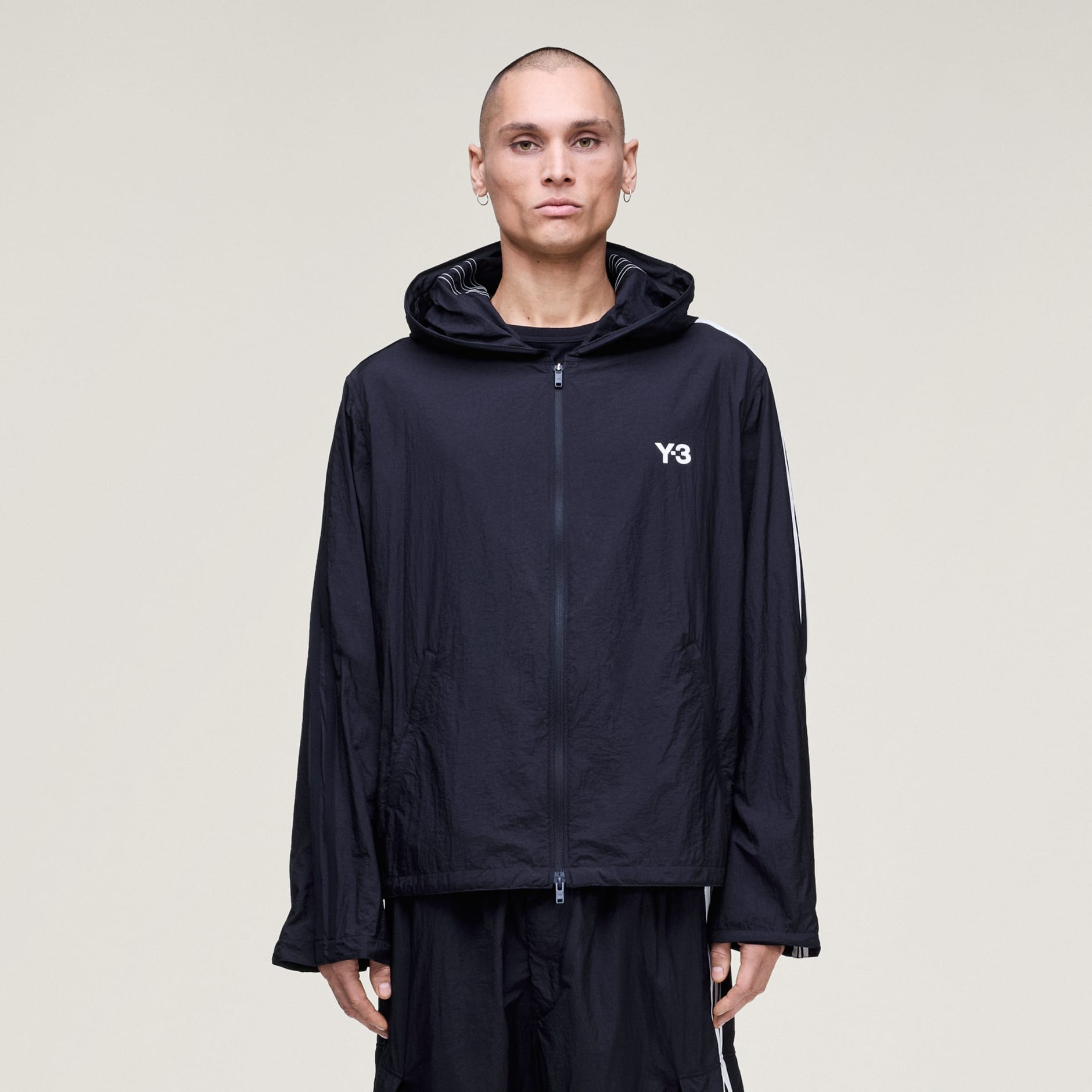 Y-3 NYLON WIRED 3 STRIPES TRACK TOP