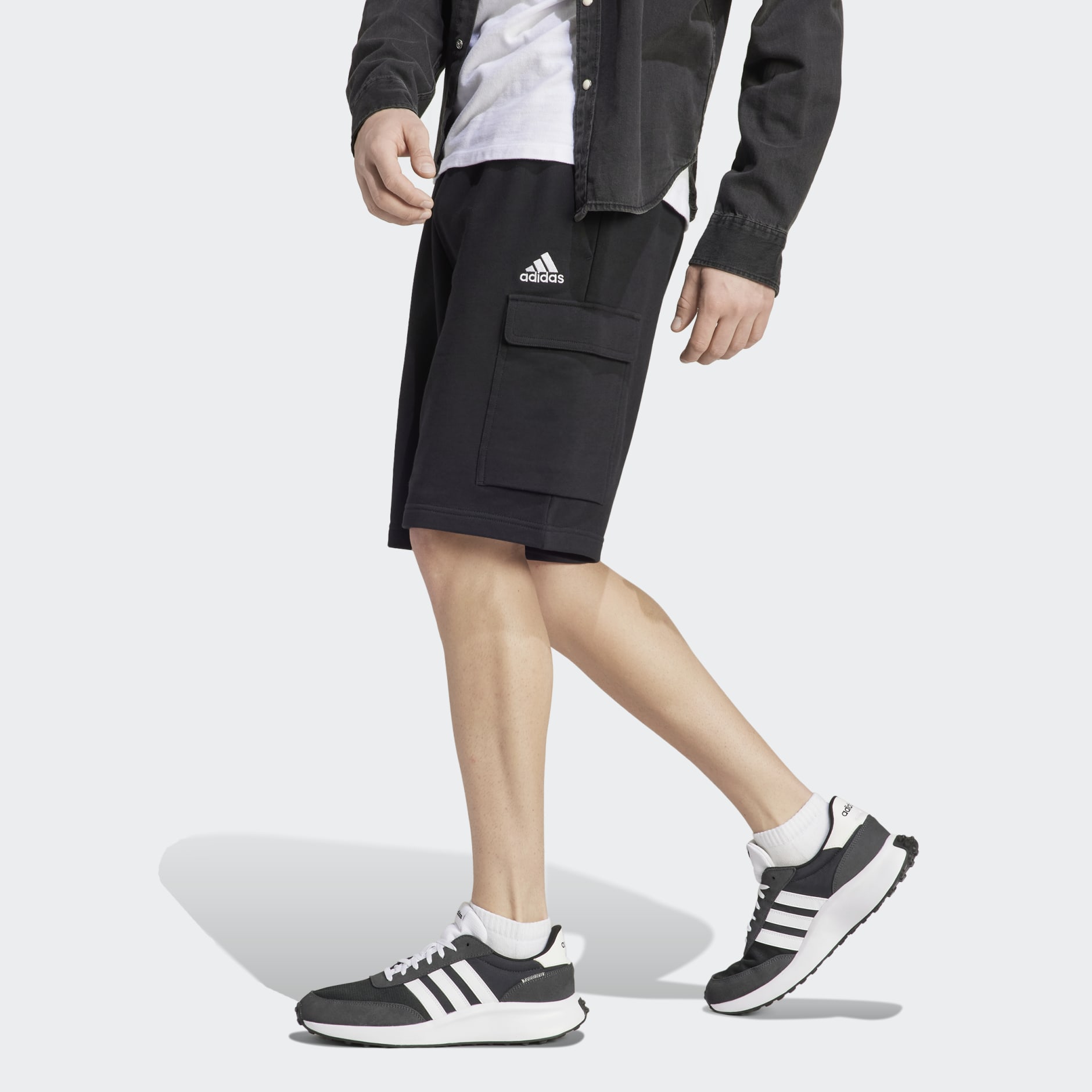 adidas Essentials French Terry Cargo Shorts - Black | adidas LK
