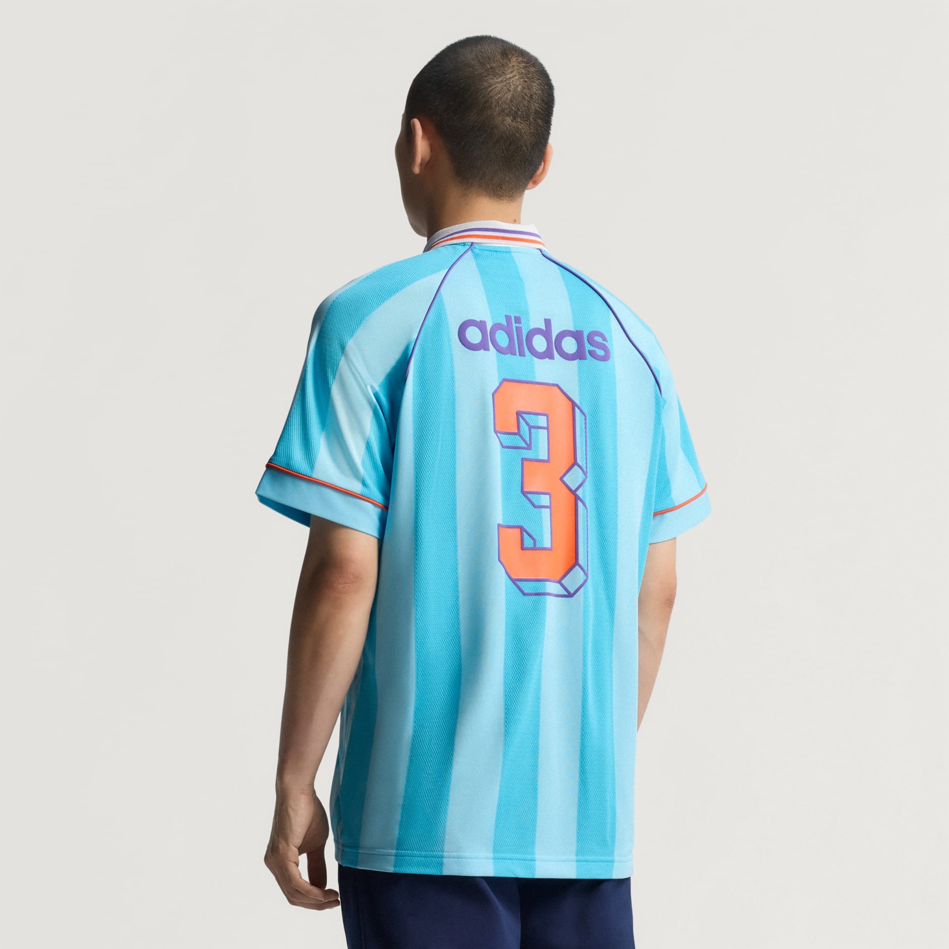 Clothing - Jacquard Stripe Jersey - Blue | adidas Oman