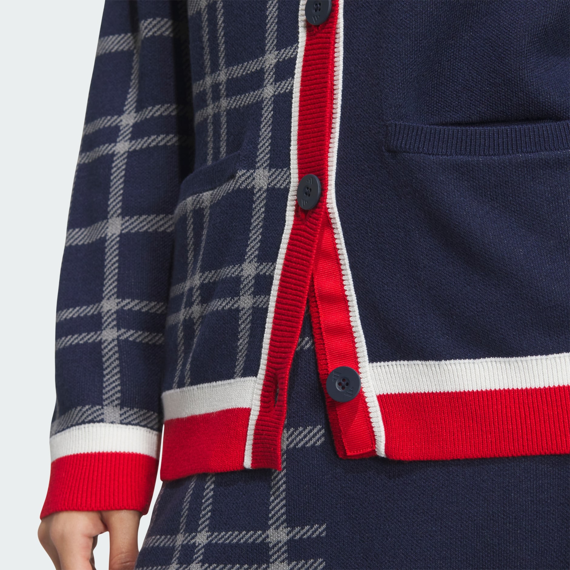 Fully Fashion 3-Stripes and Checked Cardigan