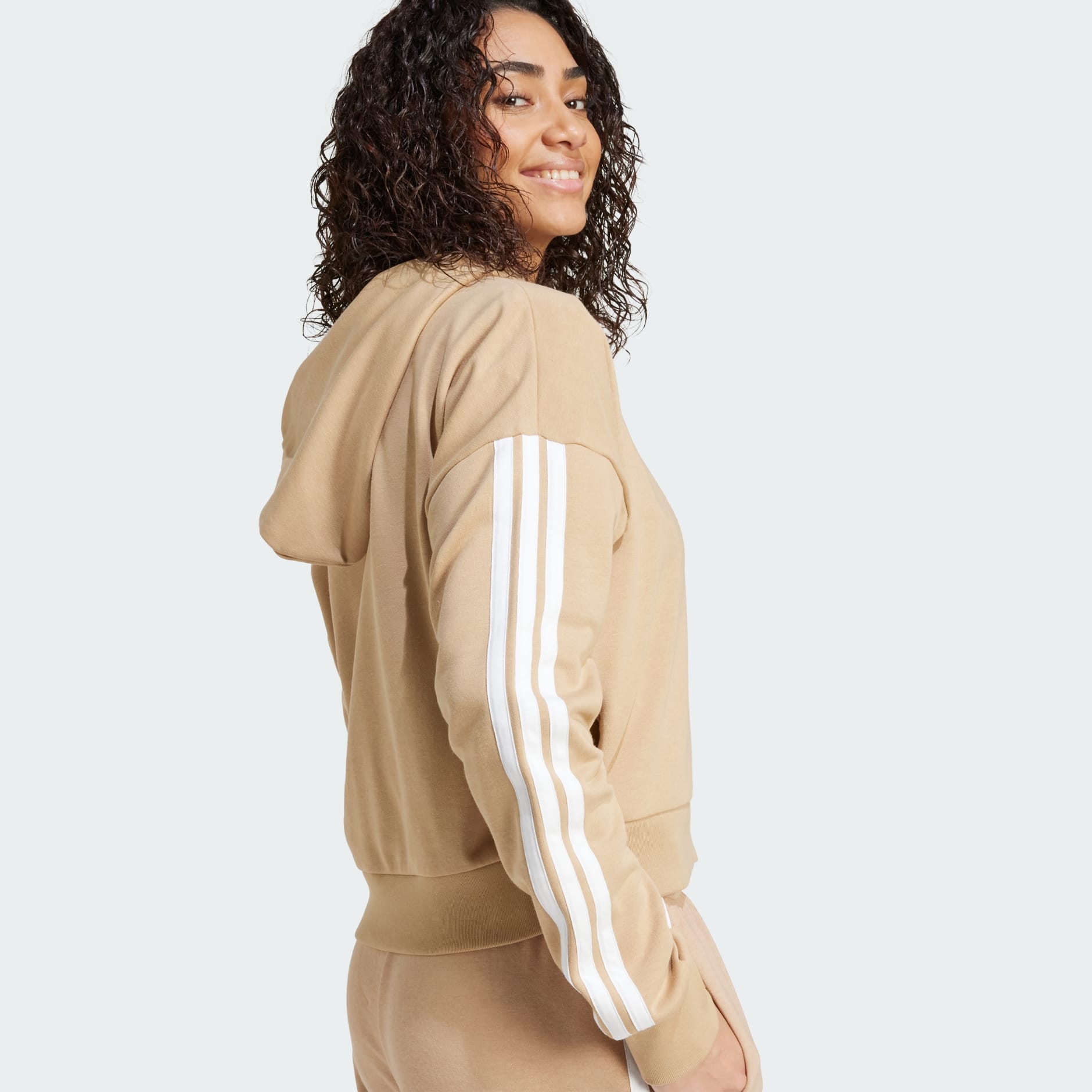 جاكيت بقبعة Essentials 3-Stripes French Terry