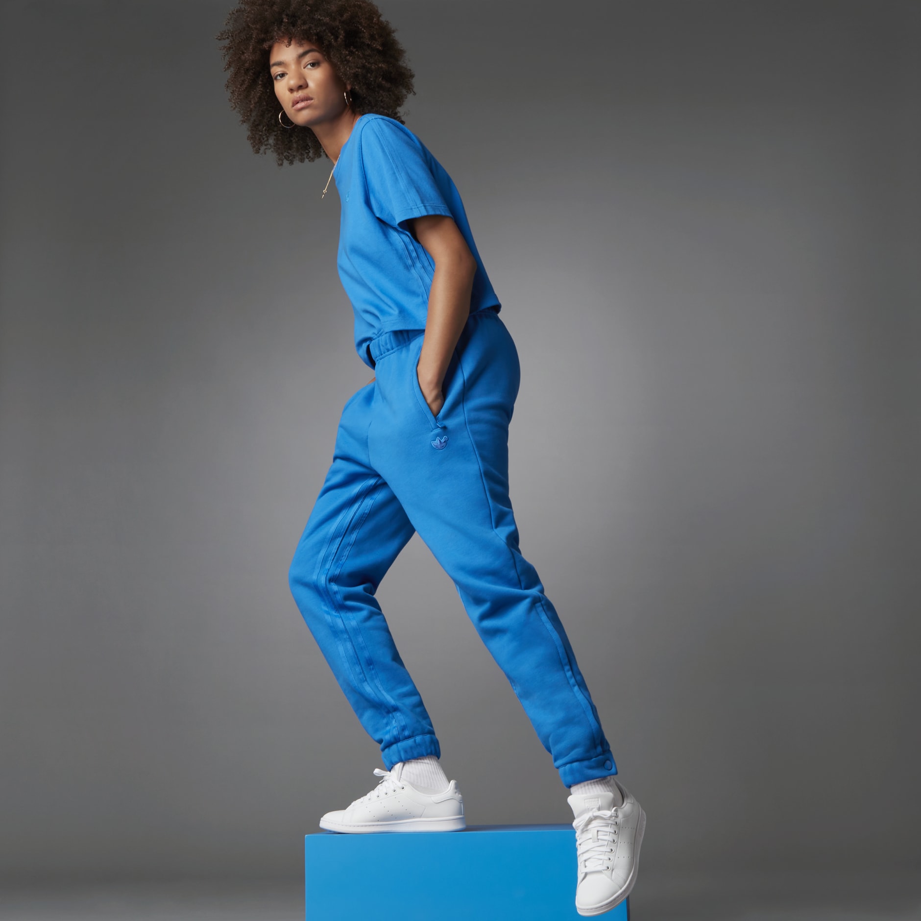 Blue Version Side Slit Track Pants