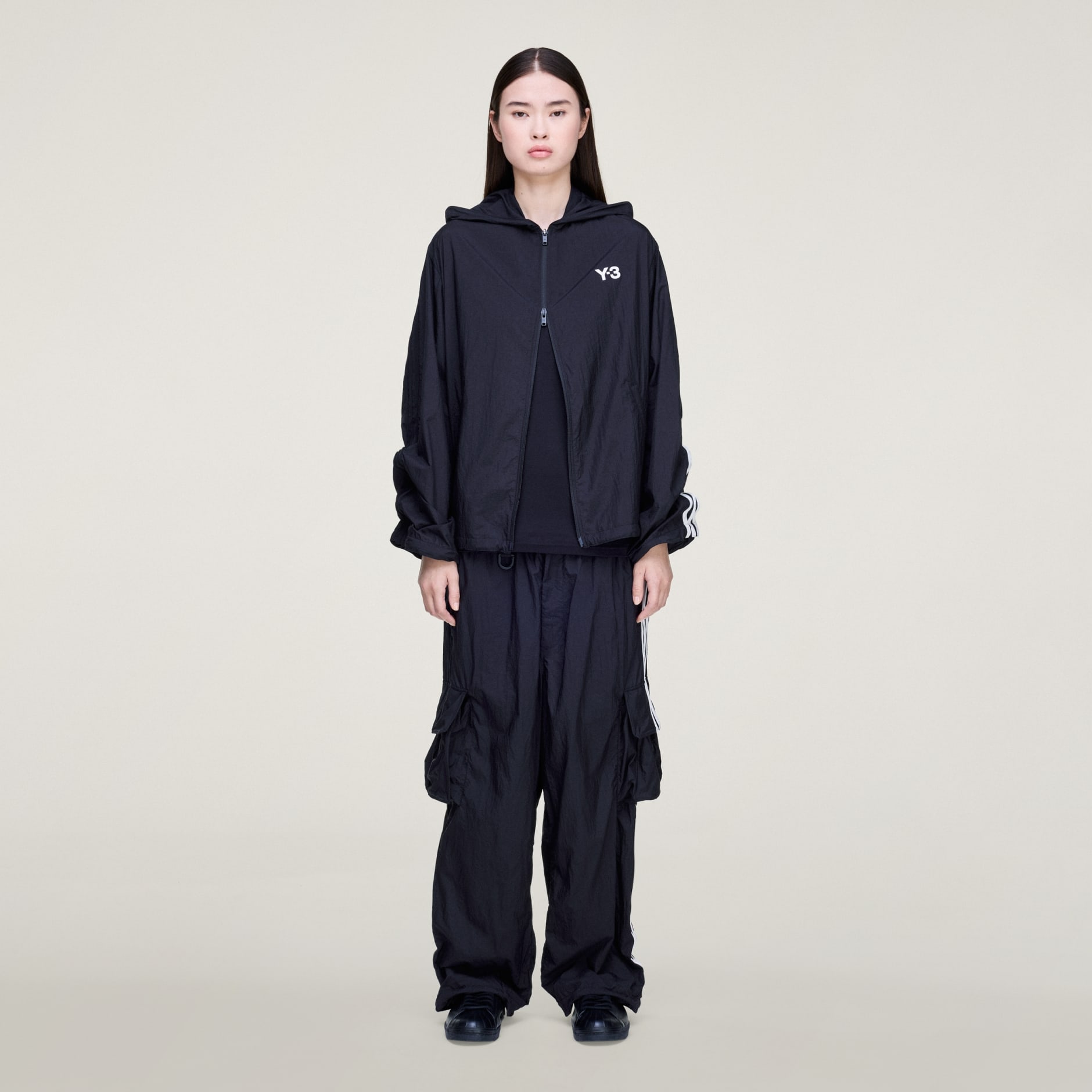 Y-3 NYLON WIRED 3 STRIPES TRACK TOP