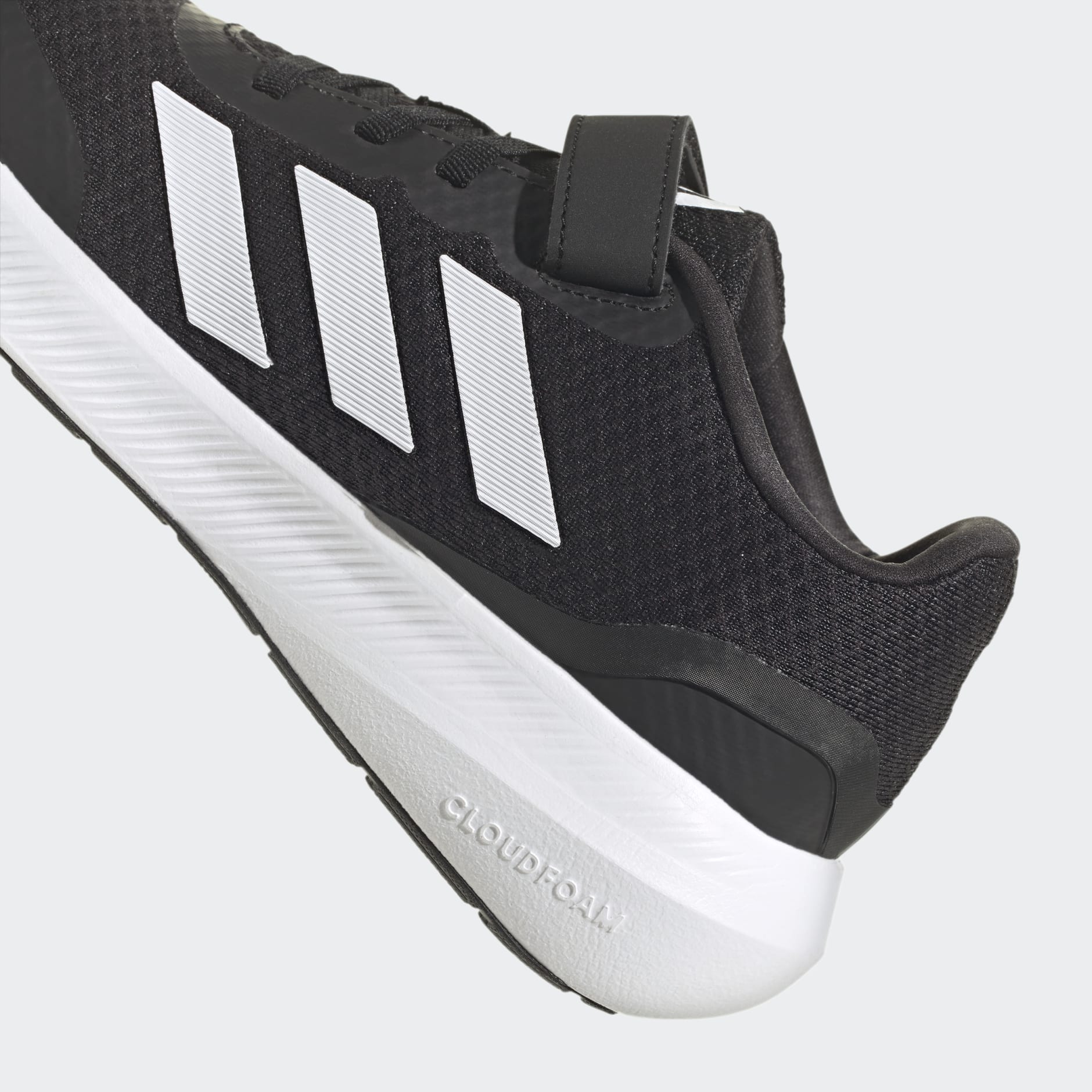 adidas RunFalcon 3.0 Strap Shoes adidas Elastic GH Lace Black Top - 