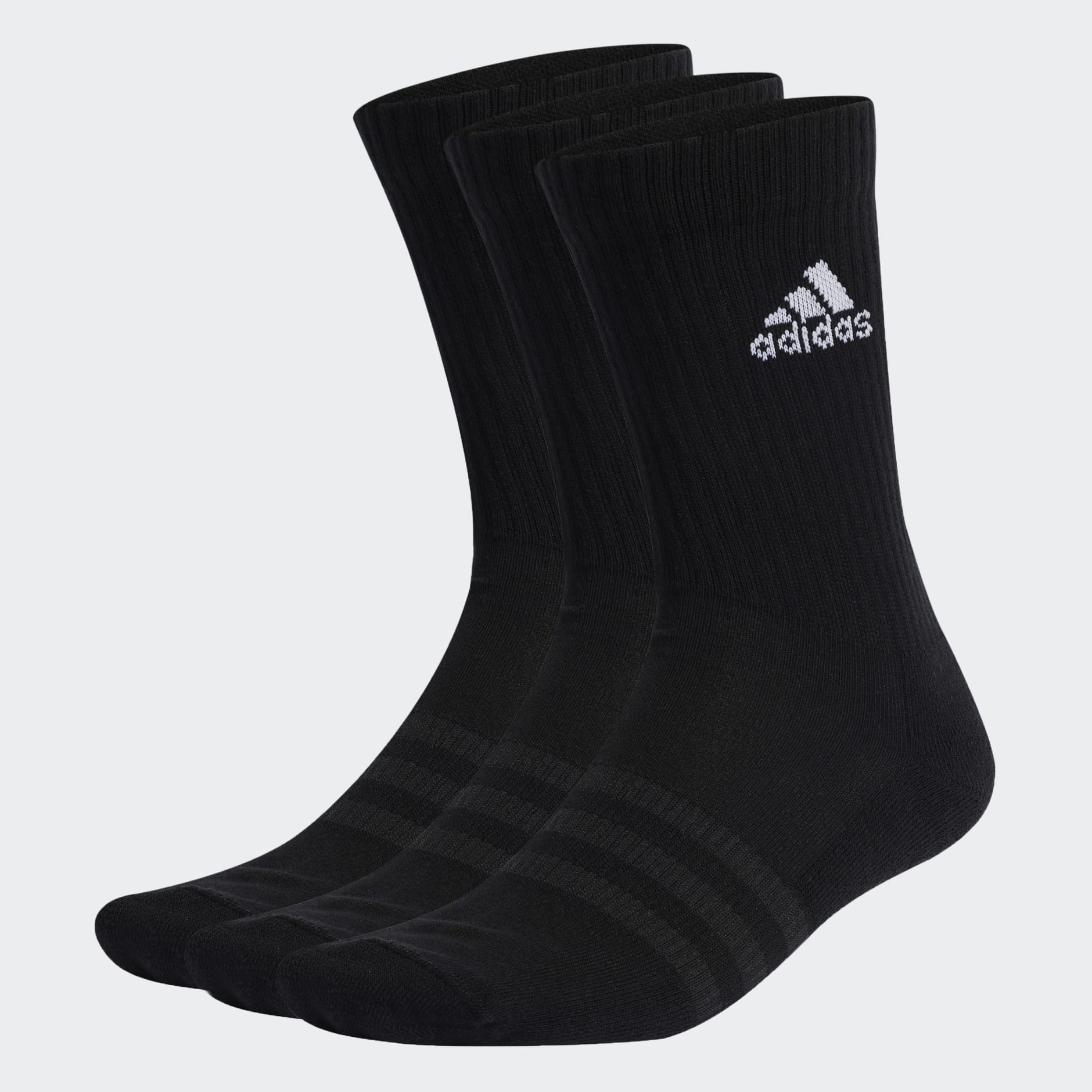 adidas Cushioned Crew Socks 3 Pairs - Black | adidas UAE