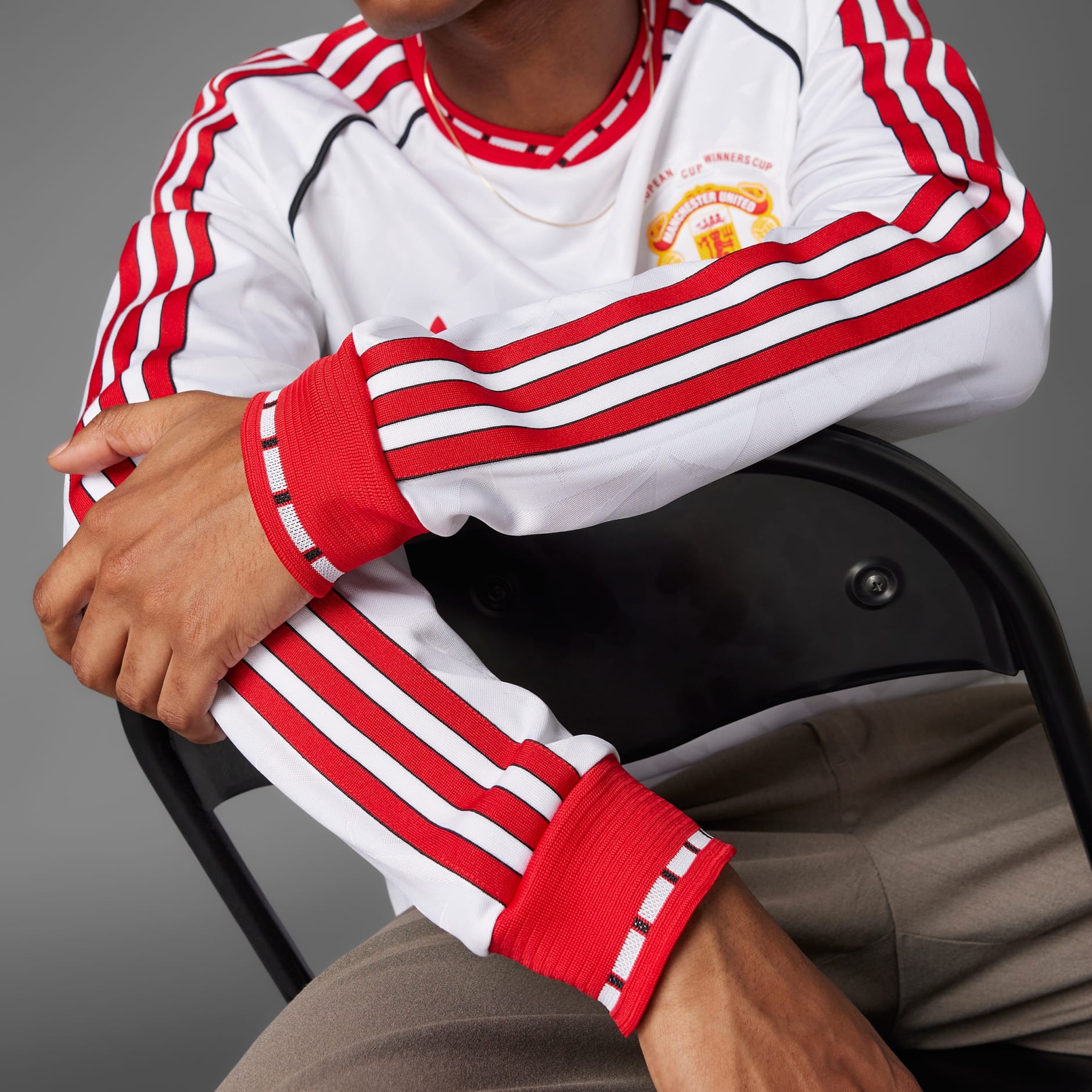 ◆adidas◆ Manchester United 91 Away Long Sleeve Jersey Whit Clothing - Manchester United '91 Away Long Sleeve Jersey