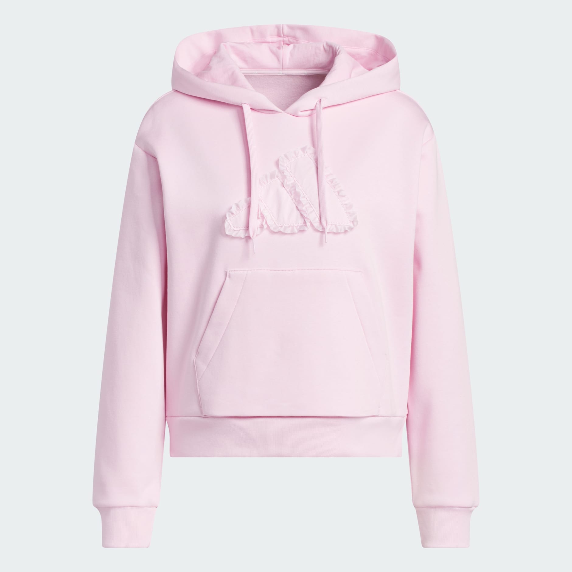 Seasonal Essentials Ruffled Big Logo Graphic Hoodie