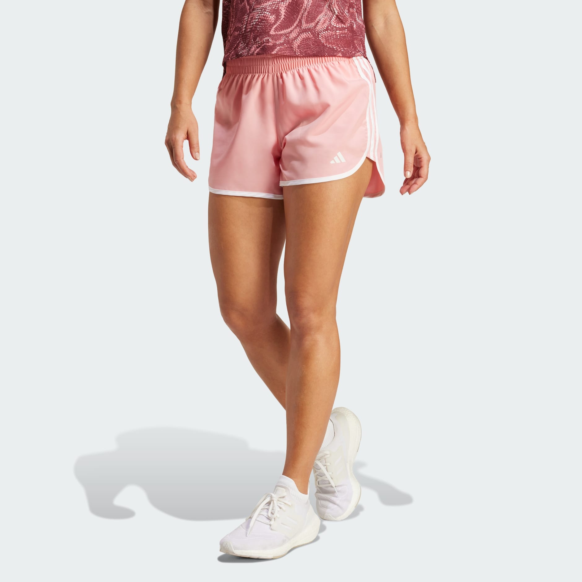 Adidas women's running shorts pink best sale