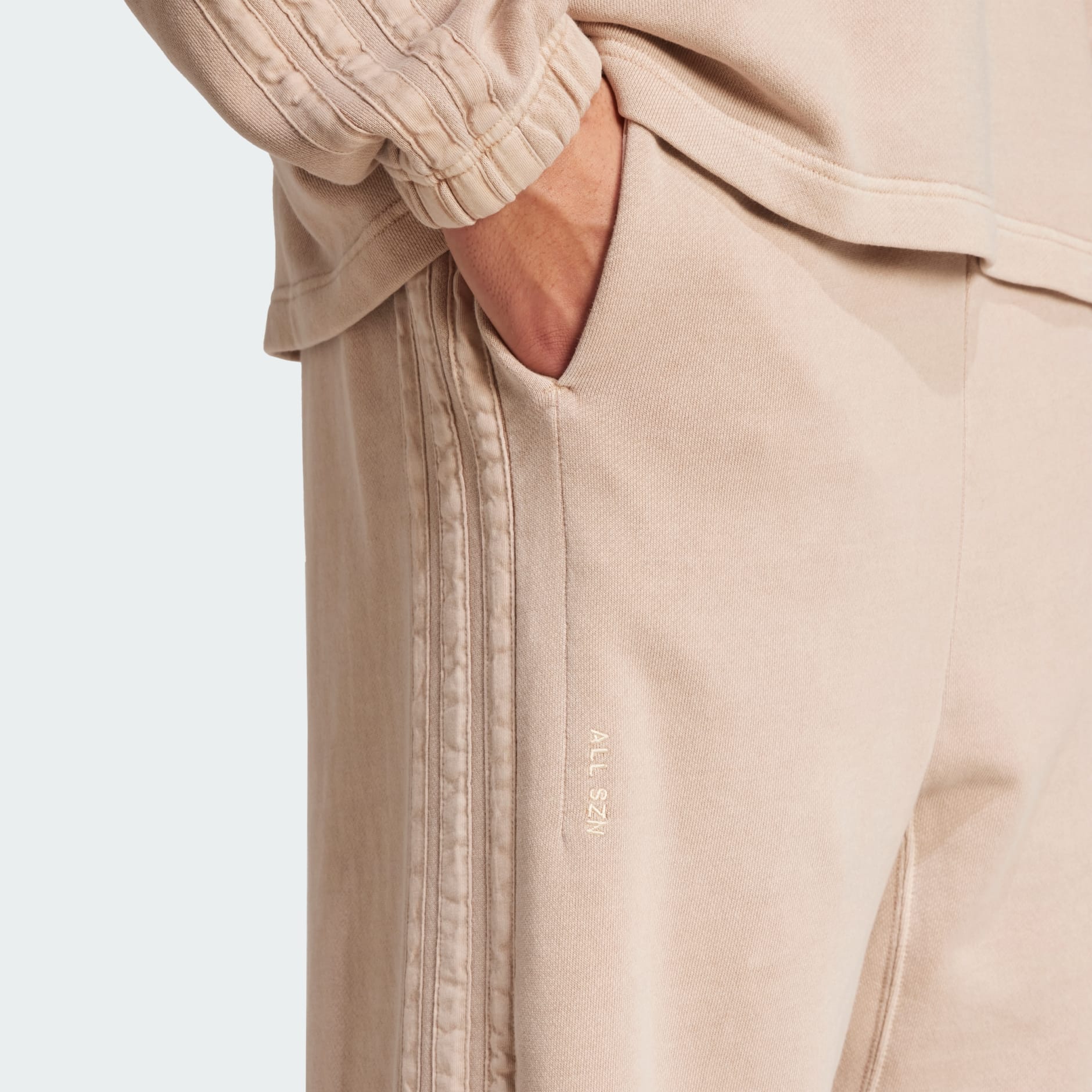 Pantaloni cu croială lejeră ALL SZN din bumbac flaușat prespălat