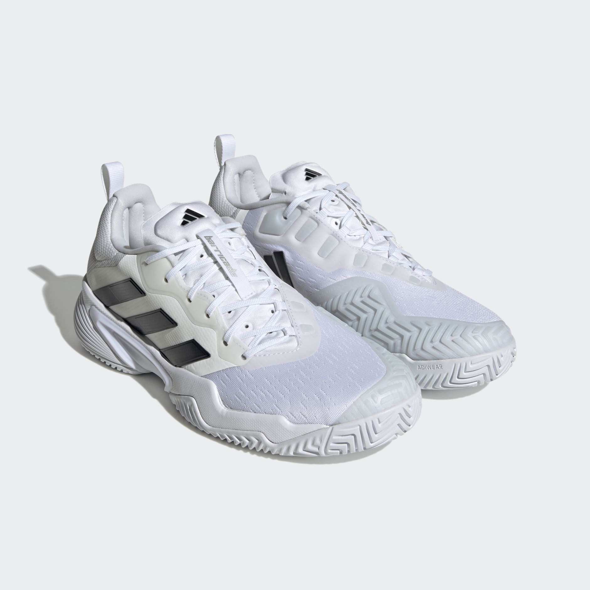 Adidas juniors barricade 2018 tennis shop shoes white and matte silver