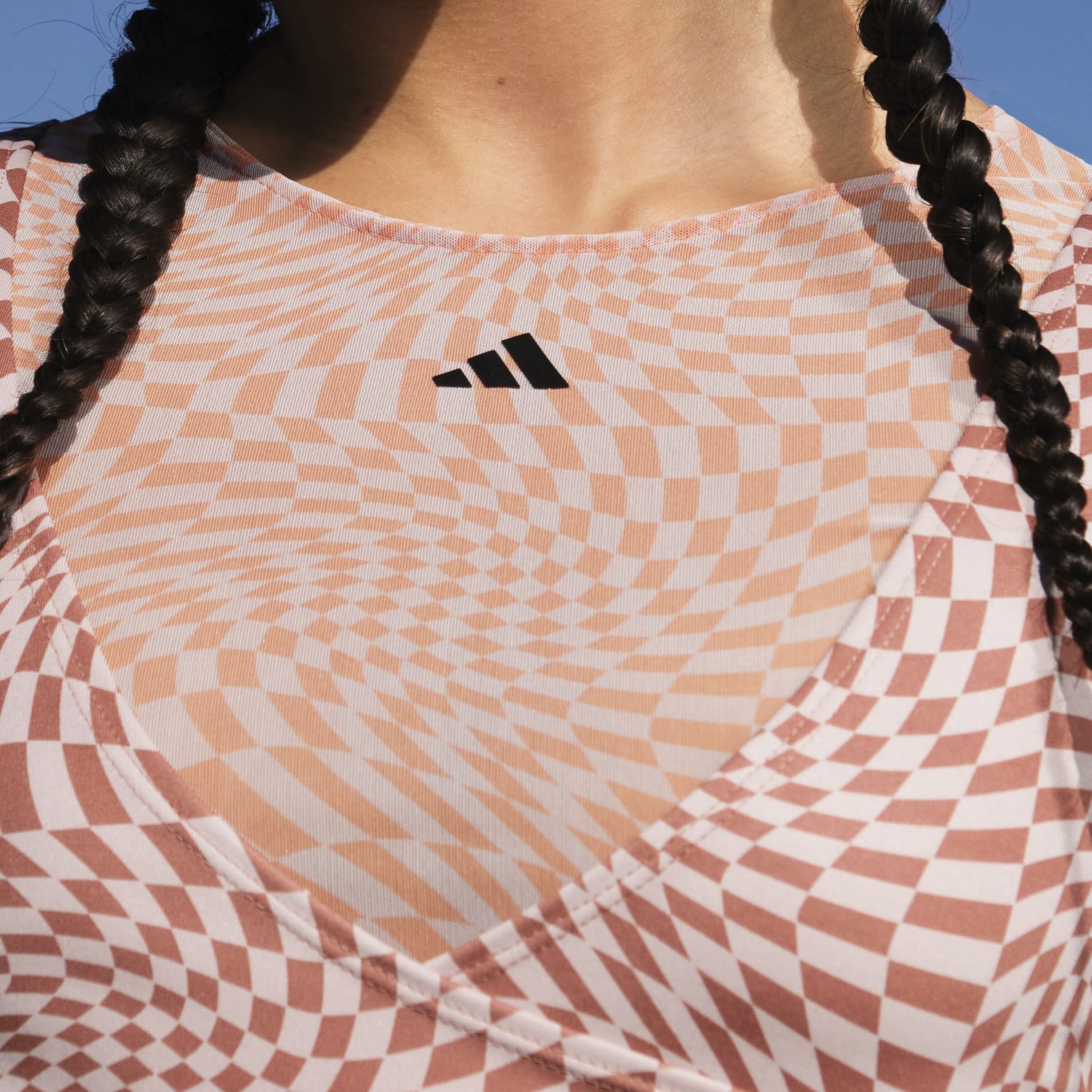 adidas Print Clash Long Sleeve Yoga Shirt - Brown