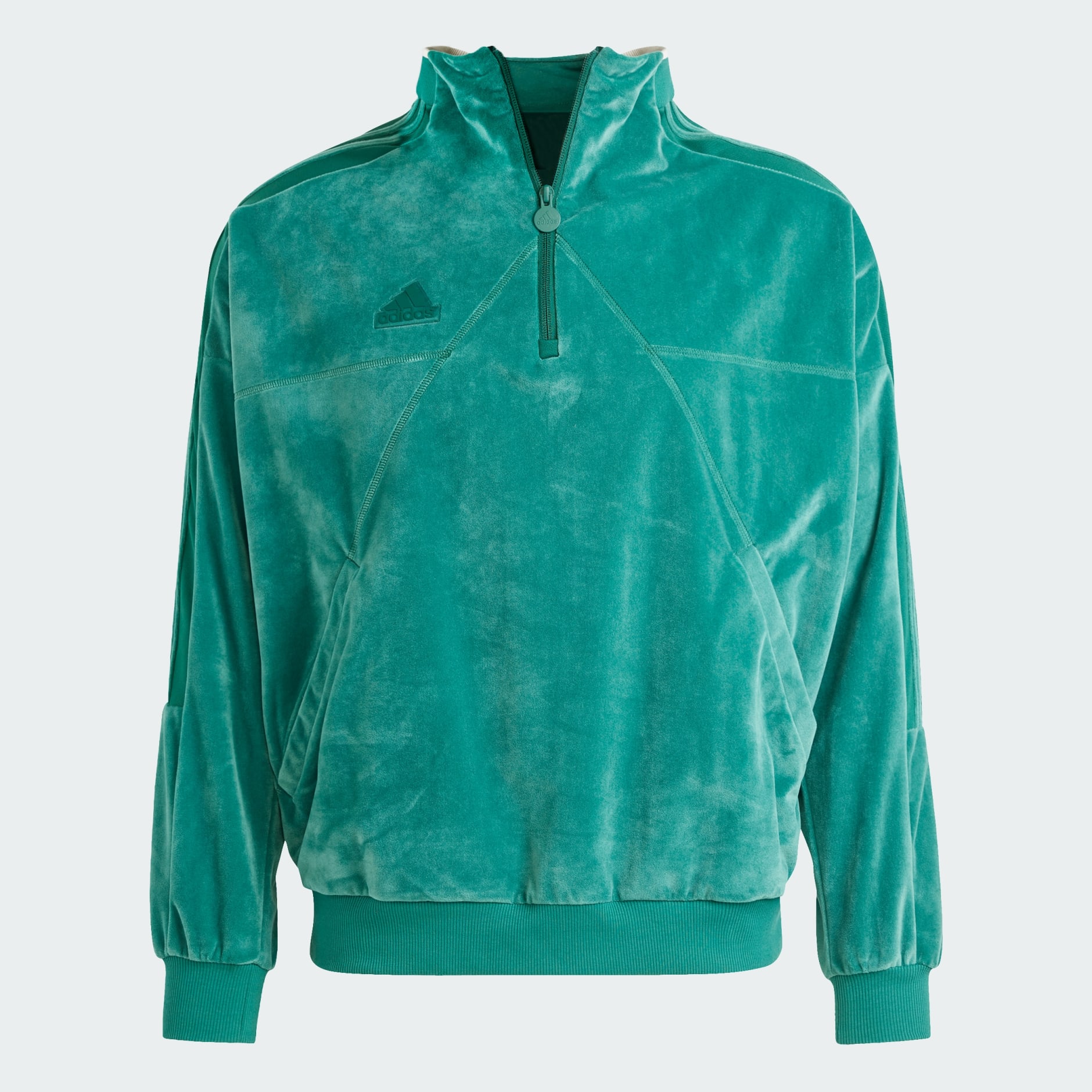 Adidas velour half zip hotsell